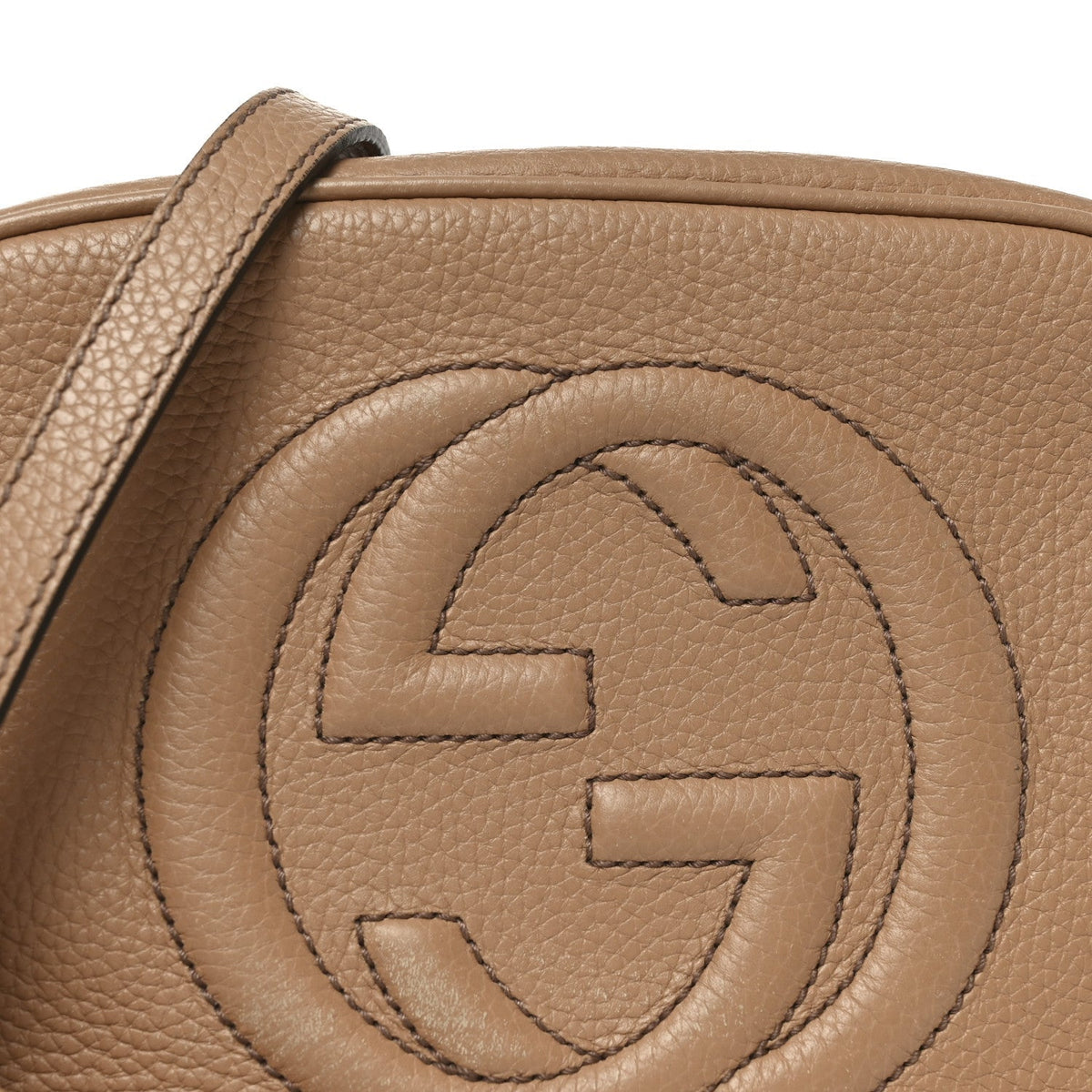 Pebbled Calfskin Small Soho Disco Bag Rose Beige