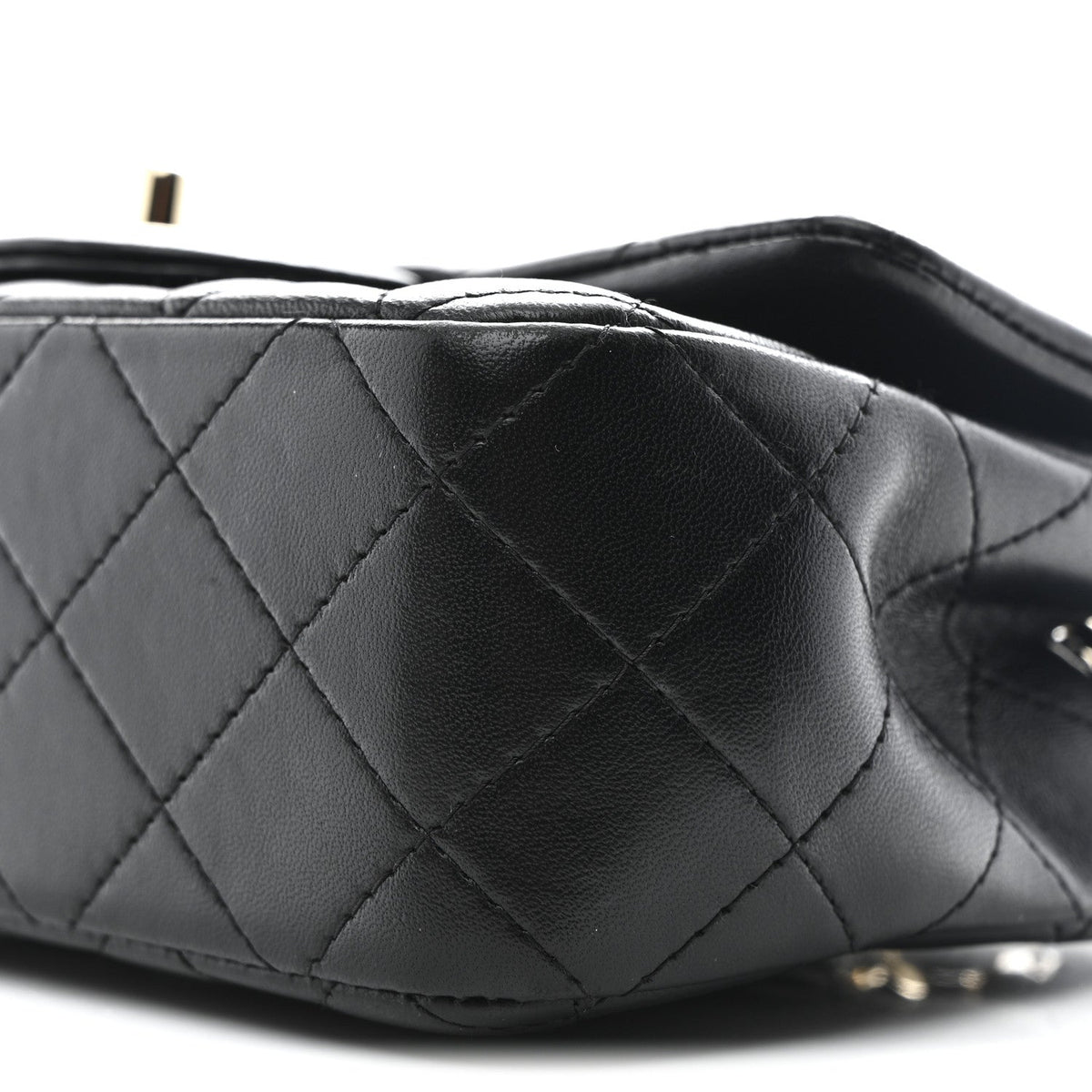Lambskin Quilted Mini Rectangular Flap Black