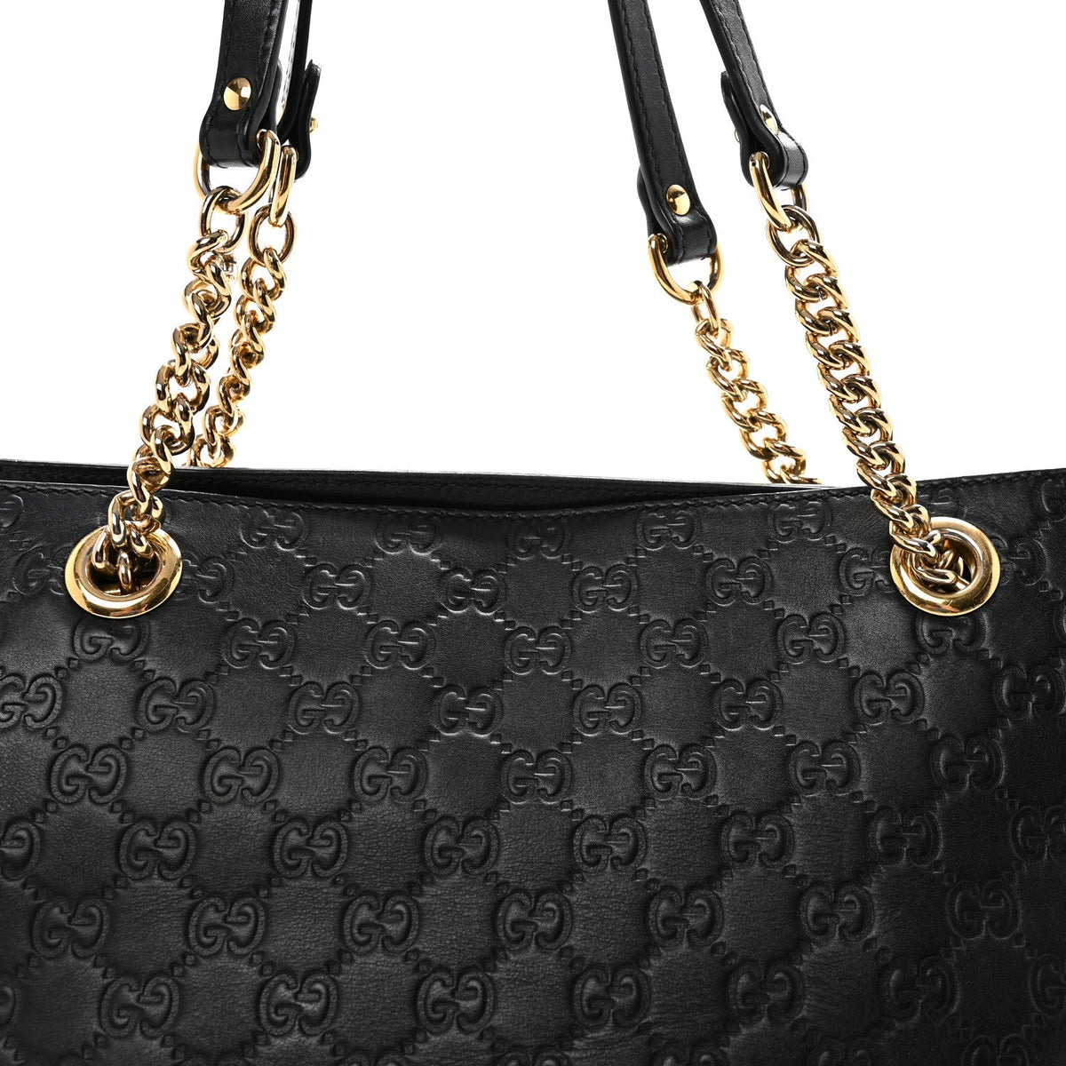 Guccissima Signature Medium Shoulder Tote Bag Black
