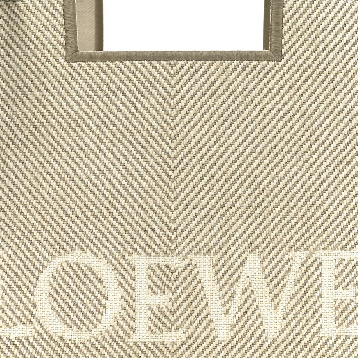 Jacquard Canvas Small Font Tote Ecru