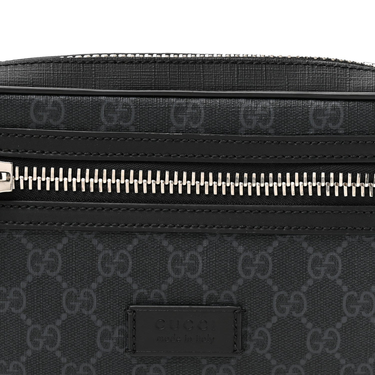 Soft GG Supreme Monogram Web Belt Bag Black Grey