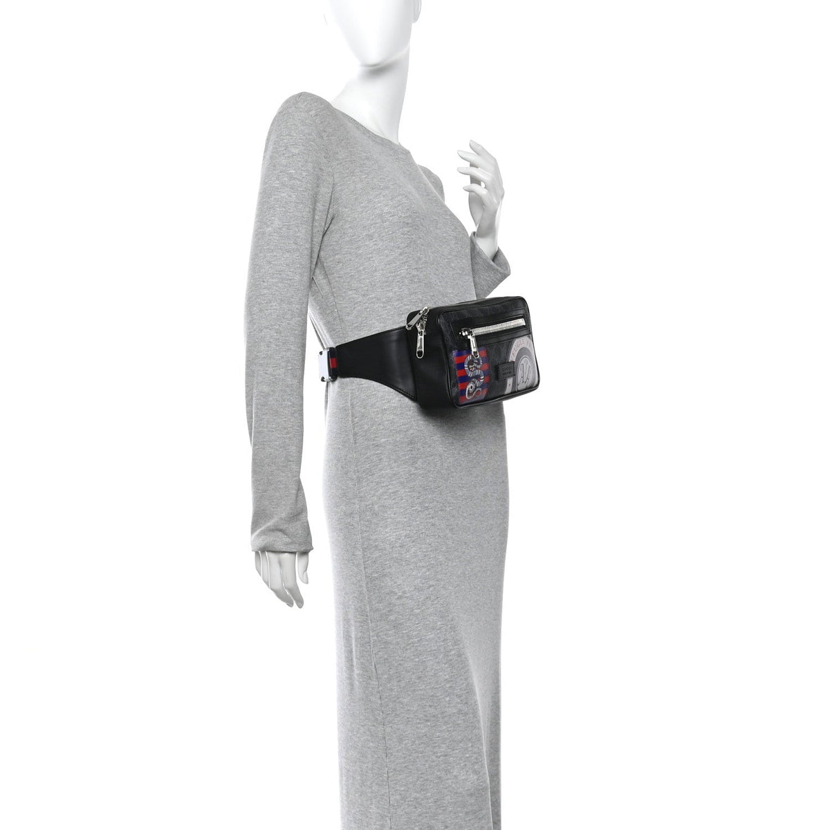 GG Supreme Monogram Night Courrier Belt Bag Black Multicolor