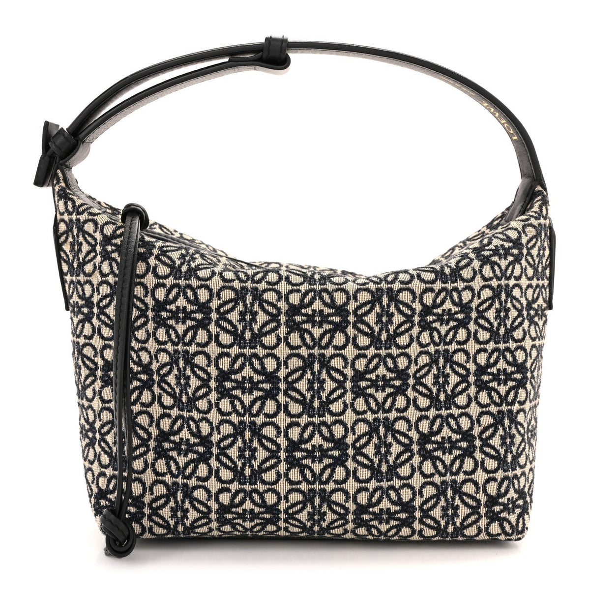 Jacquard Anagram Calfskin Small Cubi Bag Navy Black