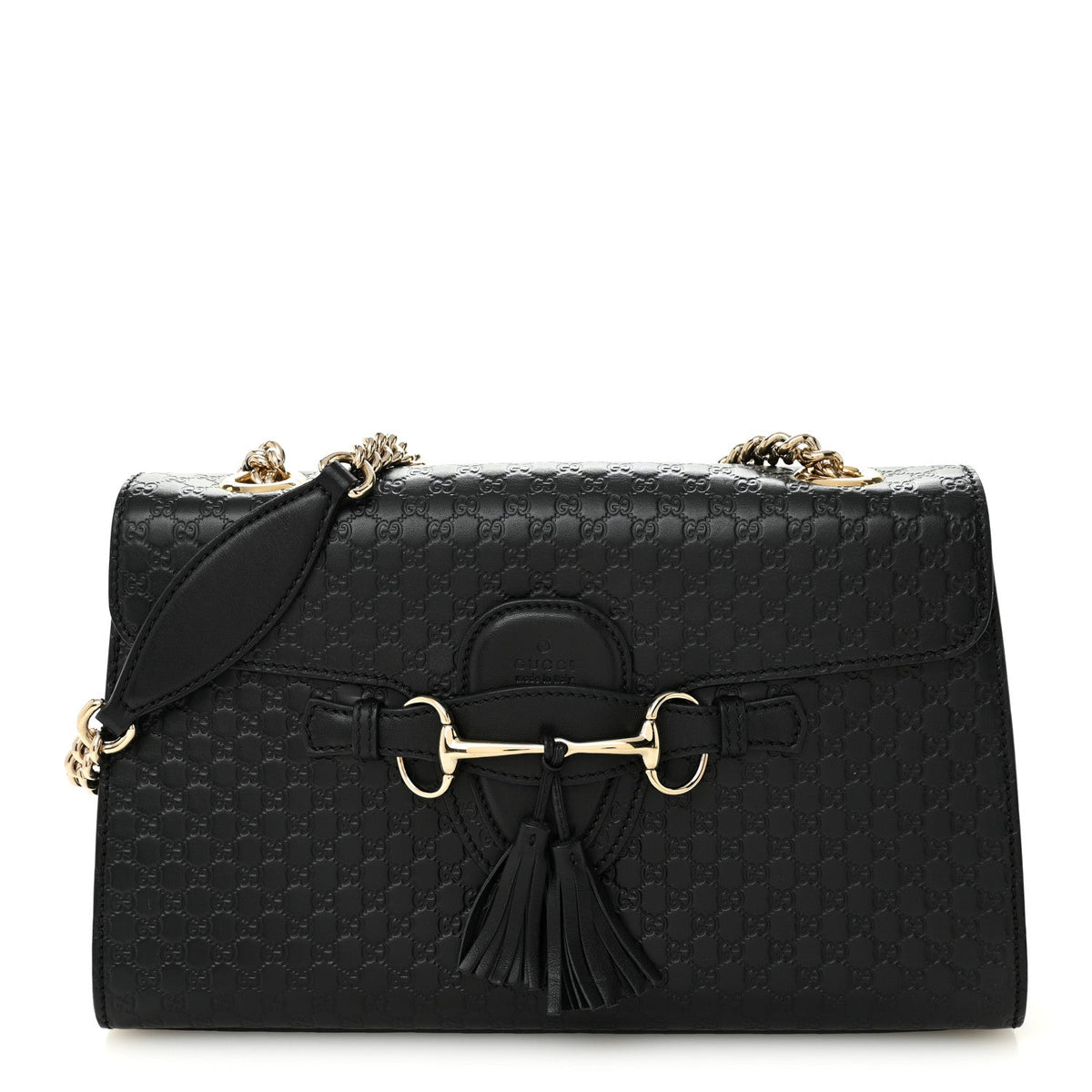 Microguccissima Medium Emily Chain Shoulder Bag Black