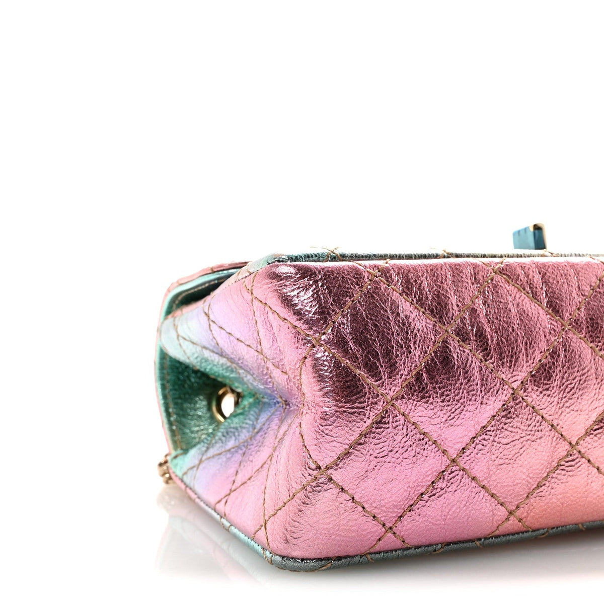 Metallic Goatskin Quilted Mini 2.55 Reissue Flap Multicolor