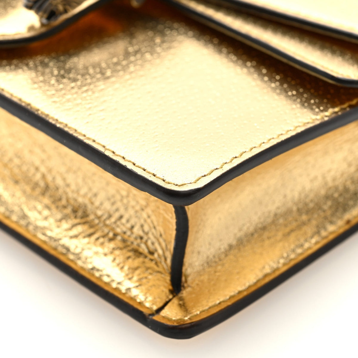 Metallic Calfskin Super Mini Dionysus Shoulder Bag Gold