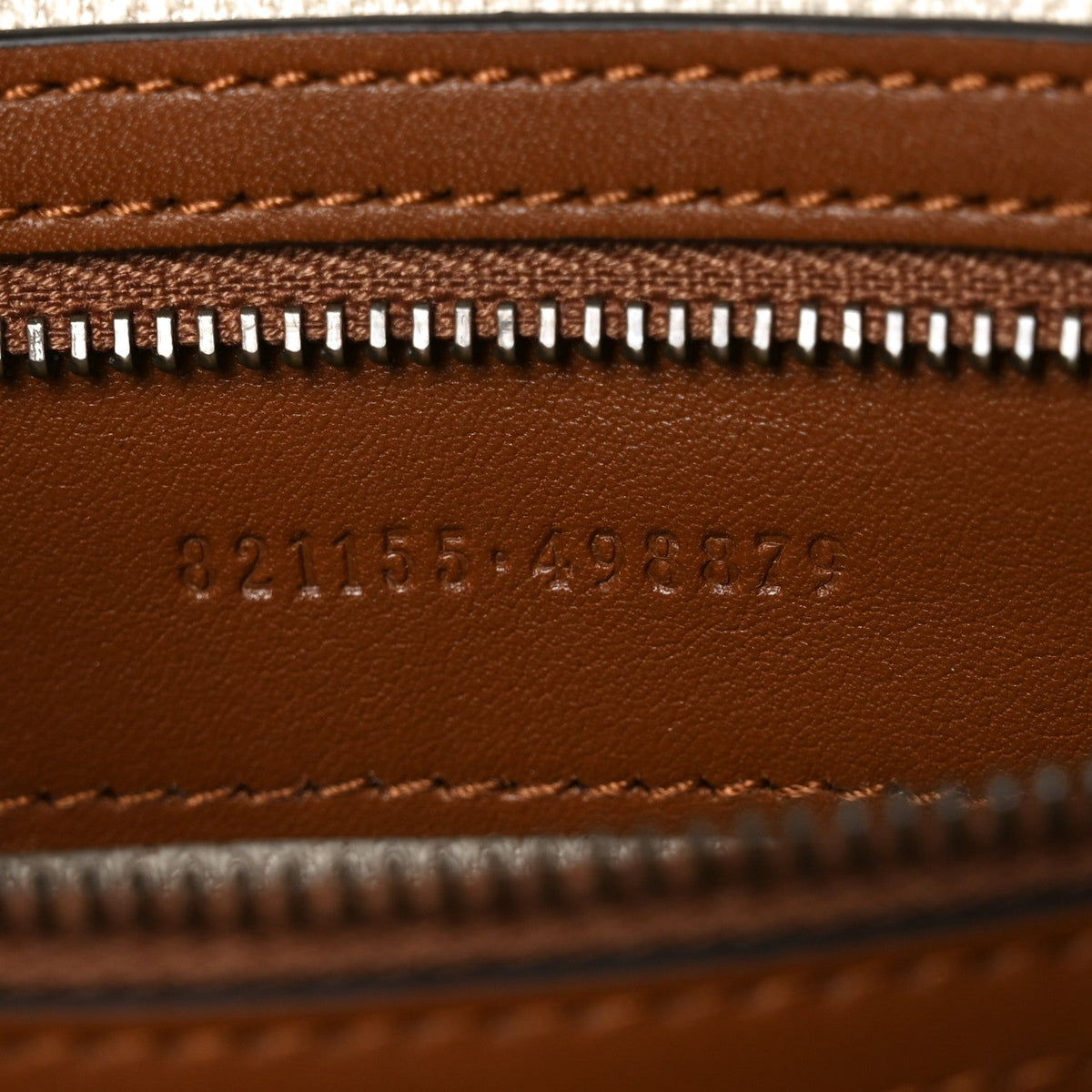 GG Supreme Monogram Textured Calfskin Emblem Small Crossbody Beige Ebony Old Sundial