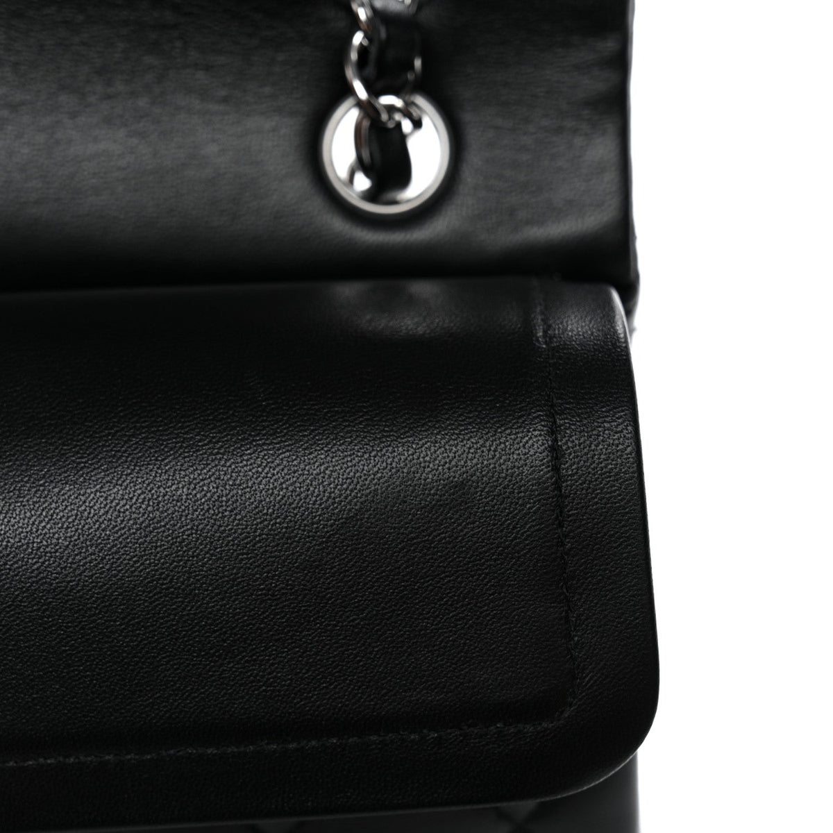 Lambskin Quilted Small Double Flap Black