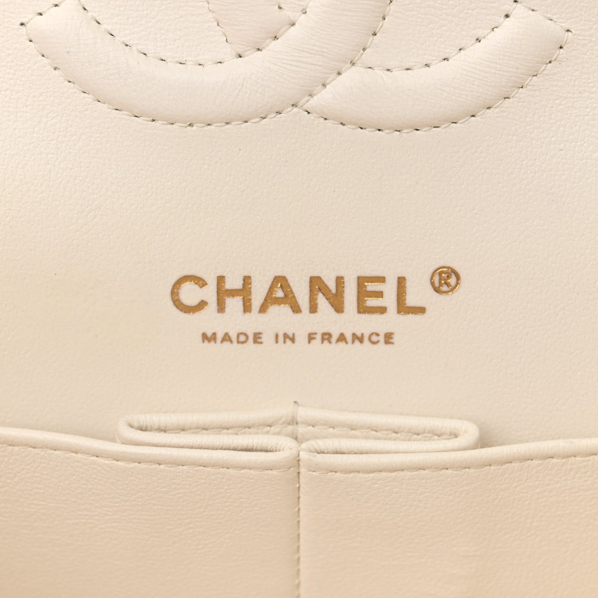 Caviar Quilted Medium Double Flap White