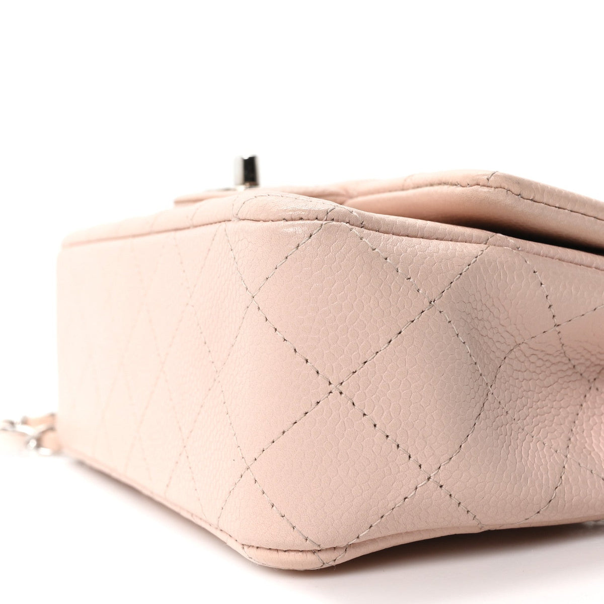Caviar Quilted Mini Rectangular Flap Light Pink