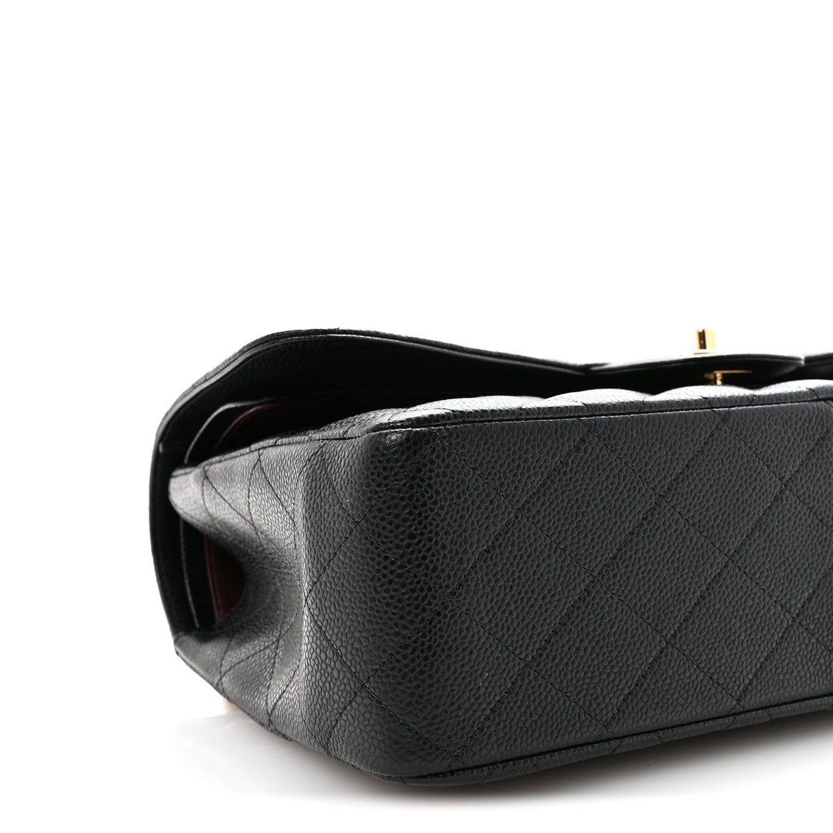 Caviar Quilted Jumbo Double Flap Black
