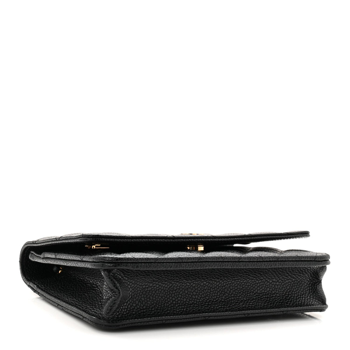 Caviar Quilted Wallet on Chain WOC Black