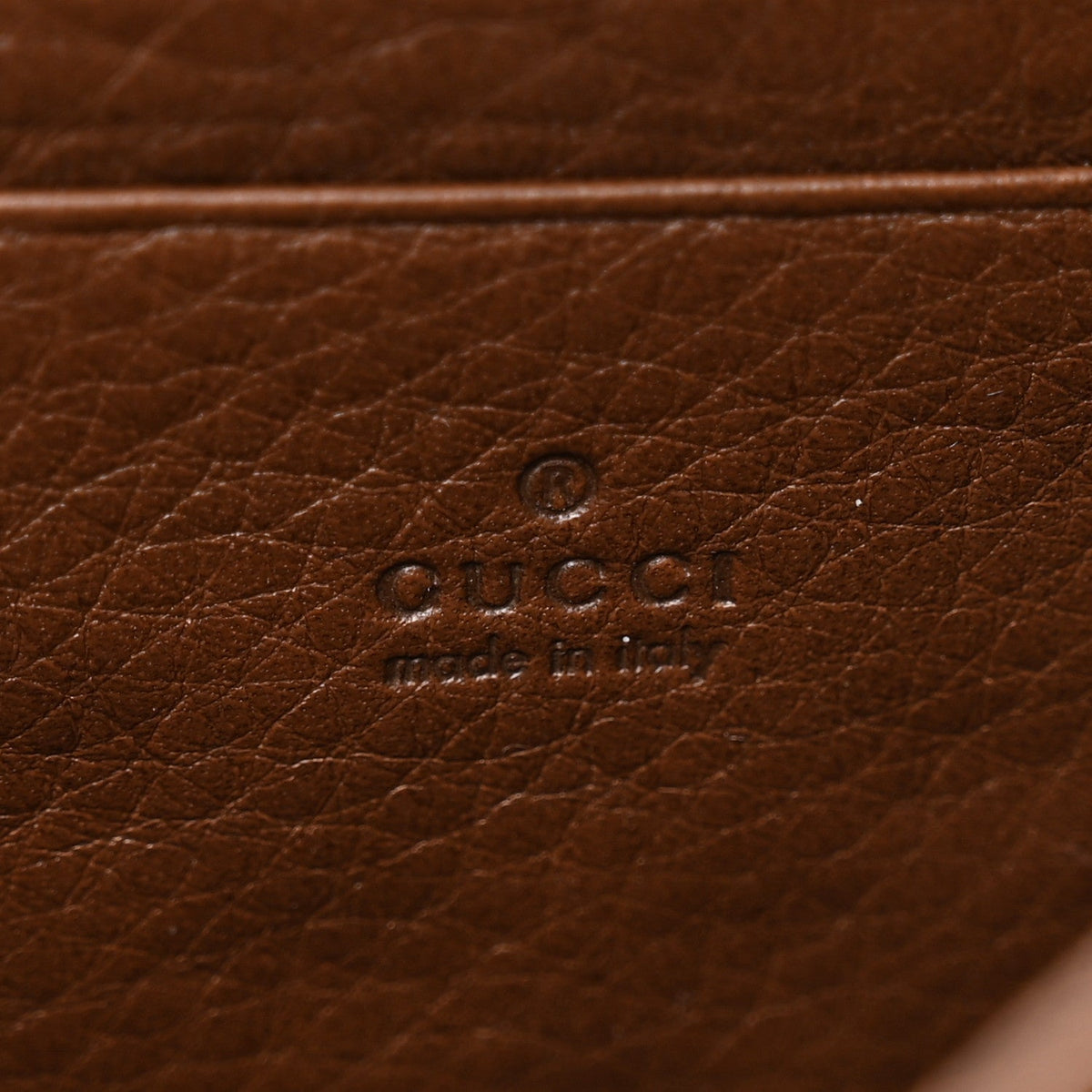 Cellarius Calfskin GG Marmont Chain Wallet Nut Brown