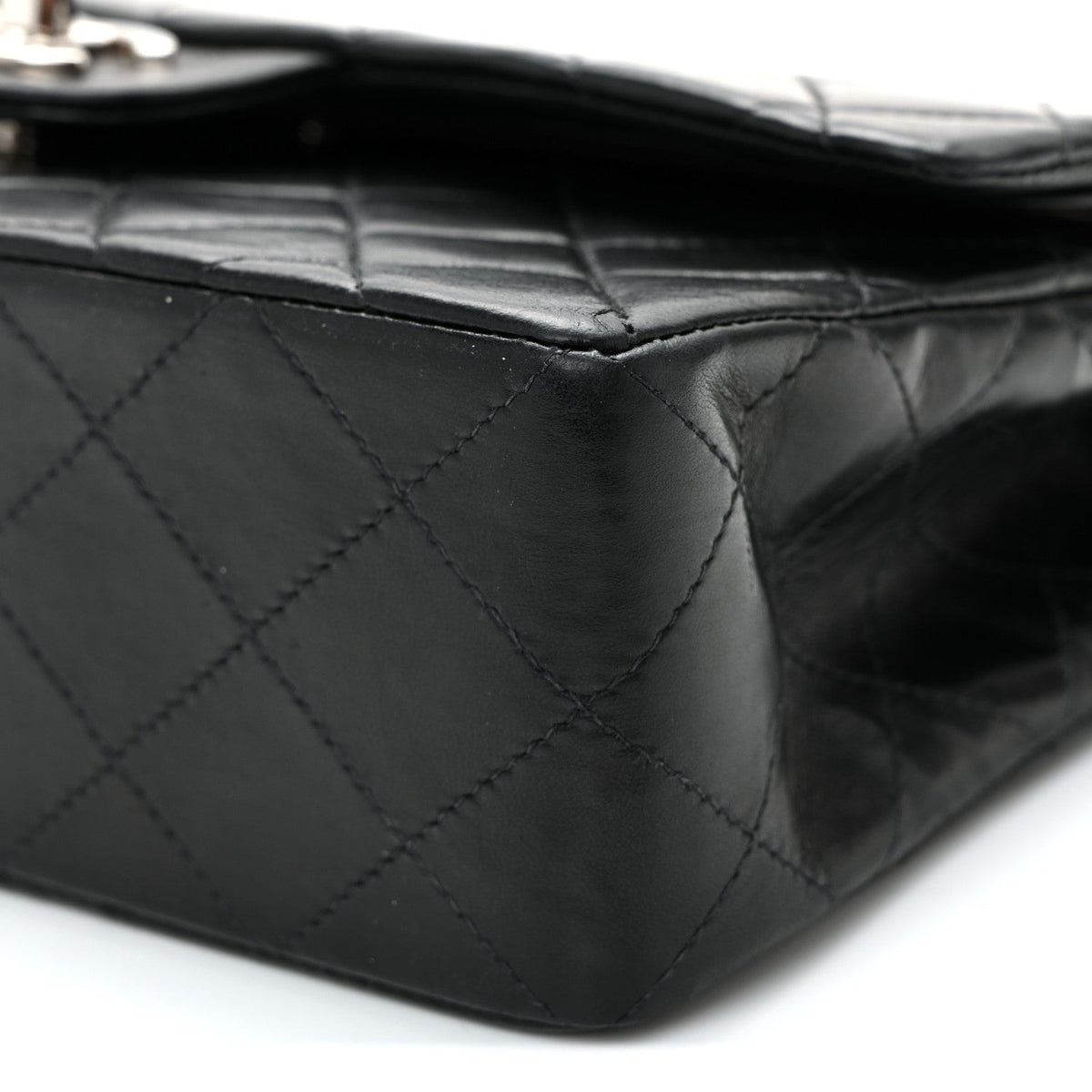 Lambskin Quilted Small Double Flap Black