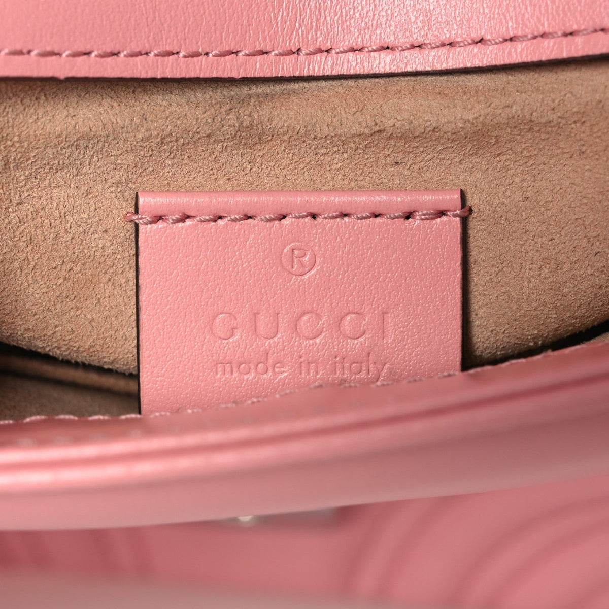 Calfskin Matelasse Mini GG Marmont Top Handle Shoulder Bag Wild Rose
