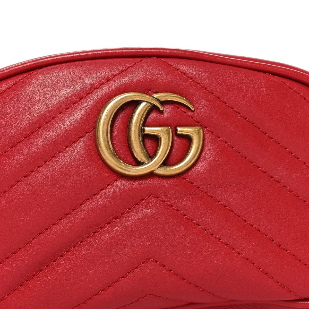 Calfskin Matelasse GG Marmont Belt Bag 105 42 Hibiscus Red