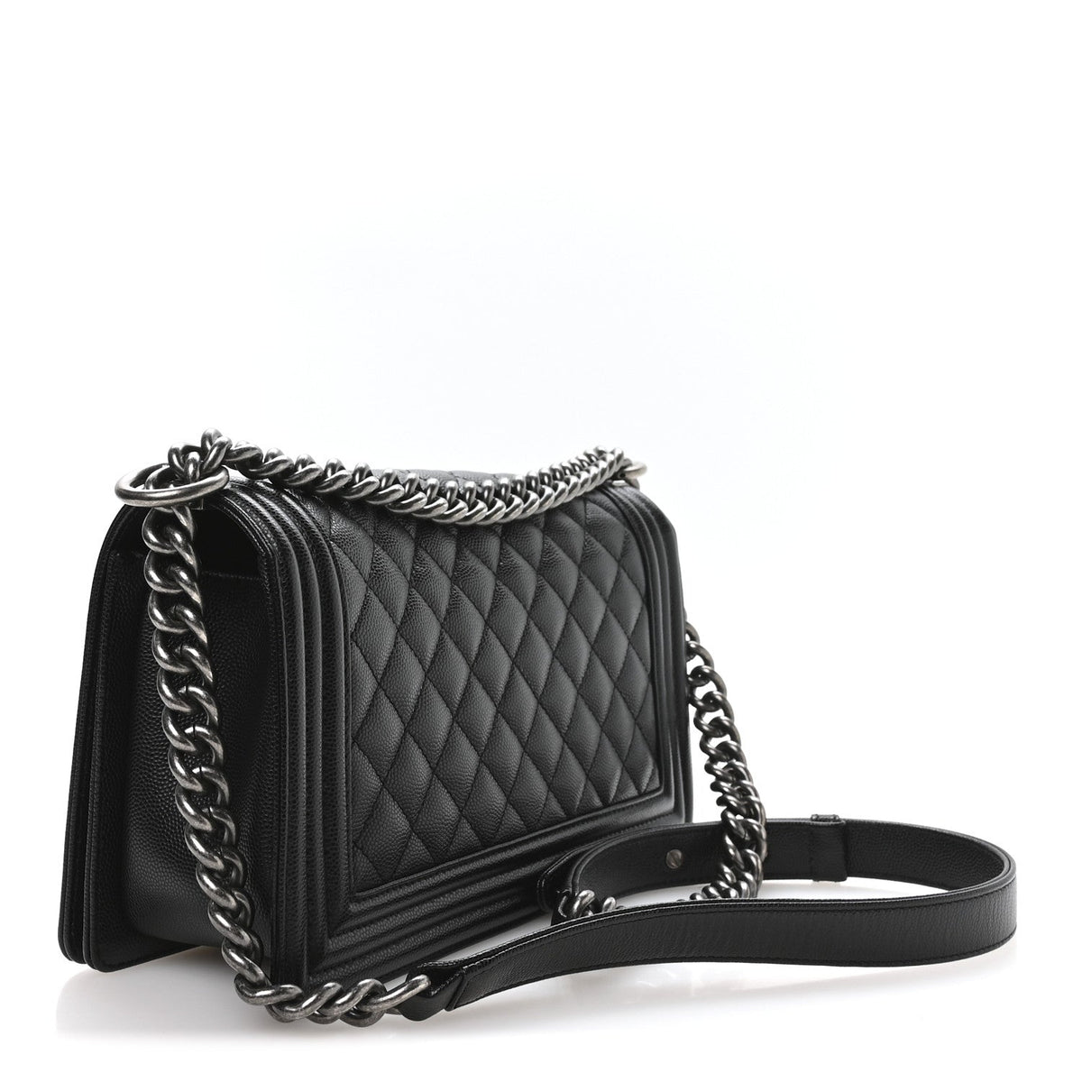 Caviar Quilted Medium Boy Flap Black