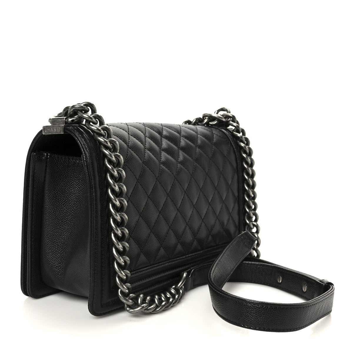 Caviar Quilted Medium Boy Flap Black