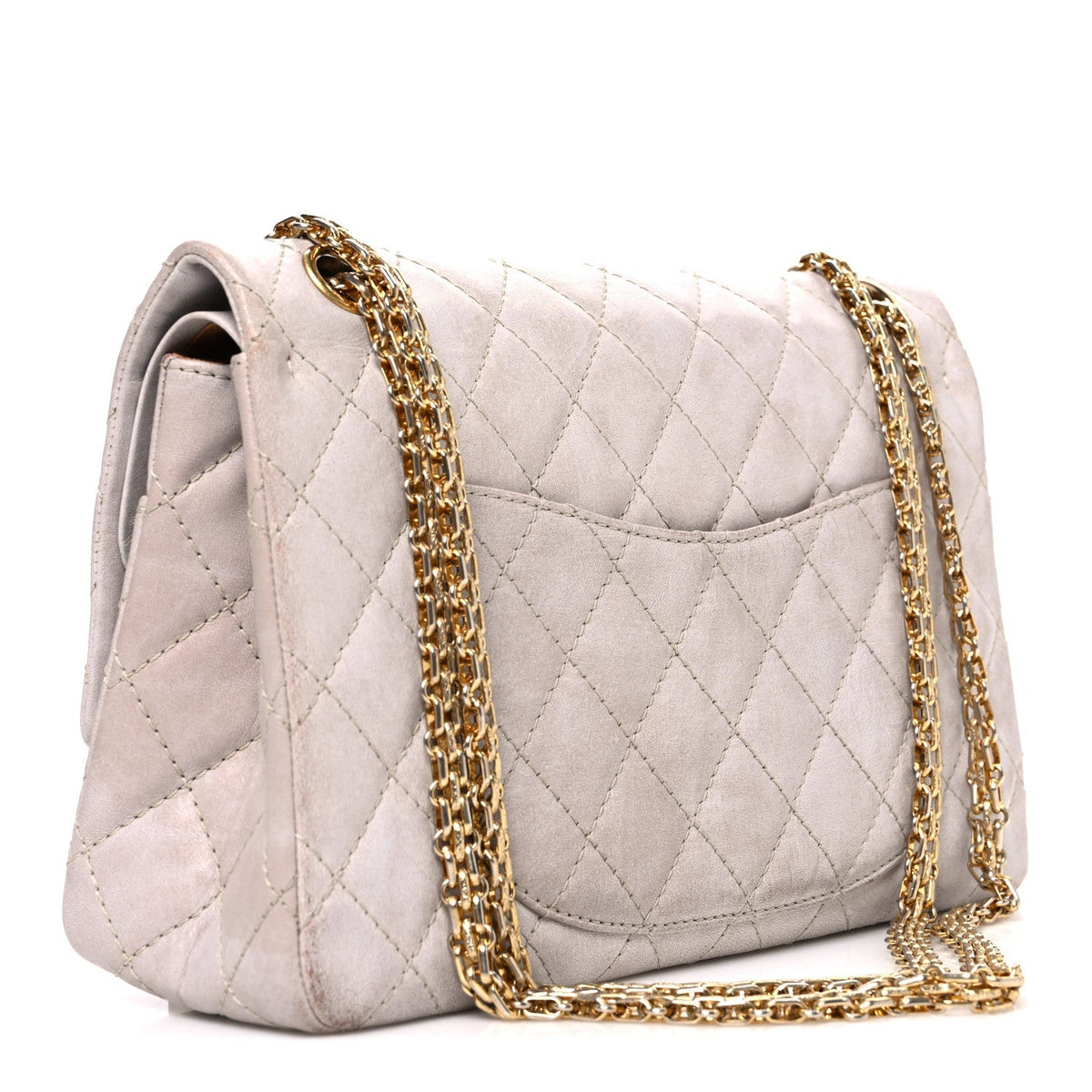 Aged Calfskin Quilted 2.55 Reissue 226 Flap Blanc Fonce