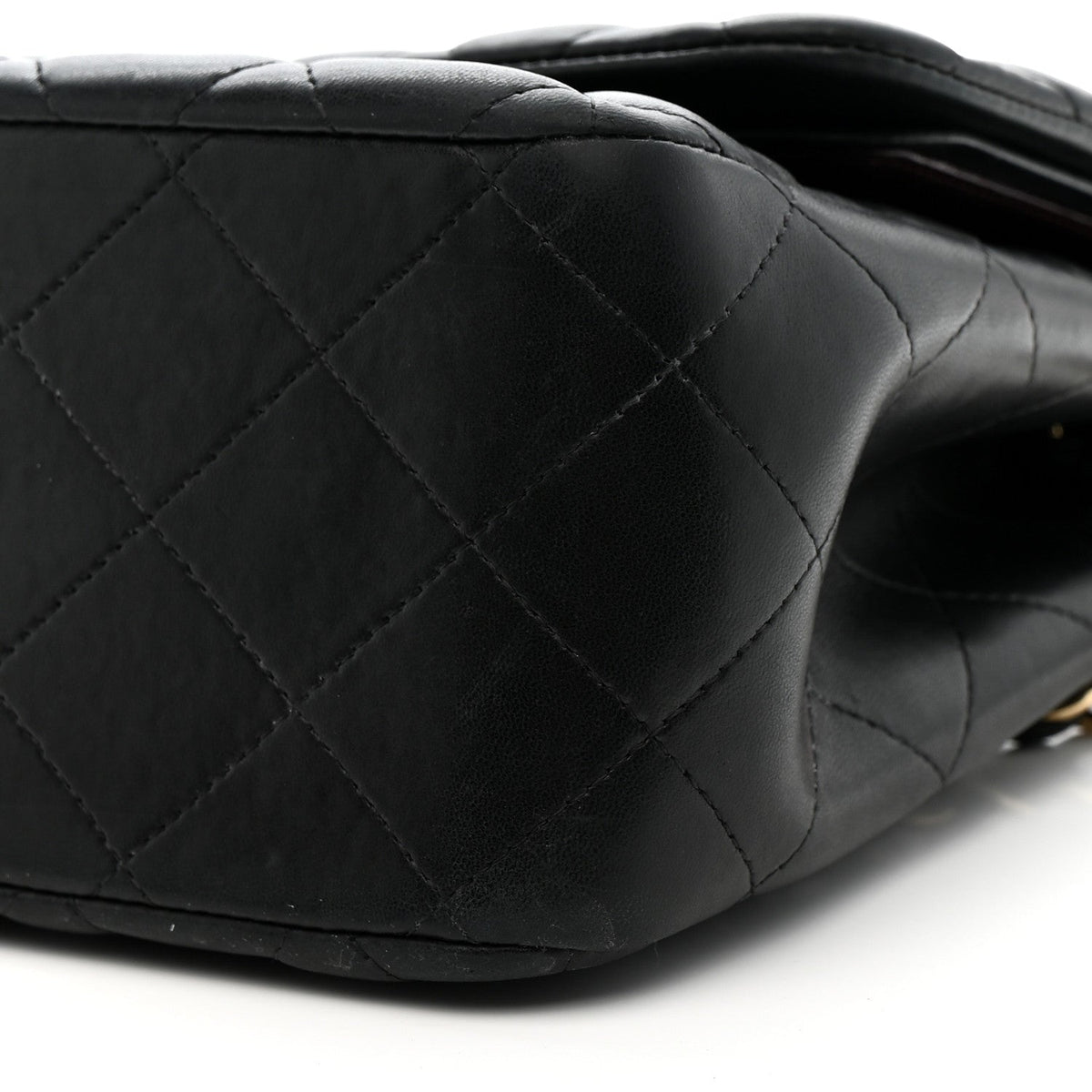 Lambskin Quilted Jumbo Double Flap Black