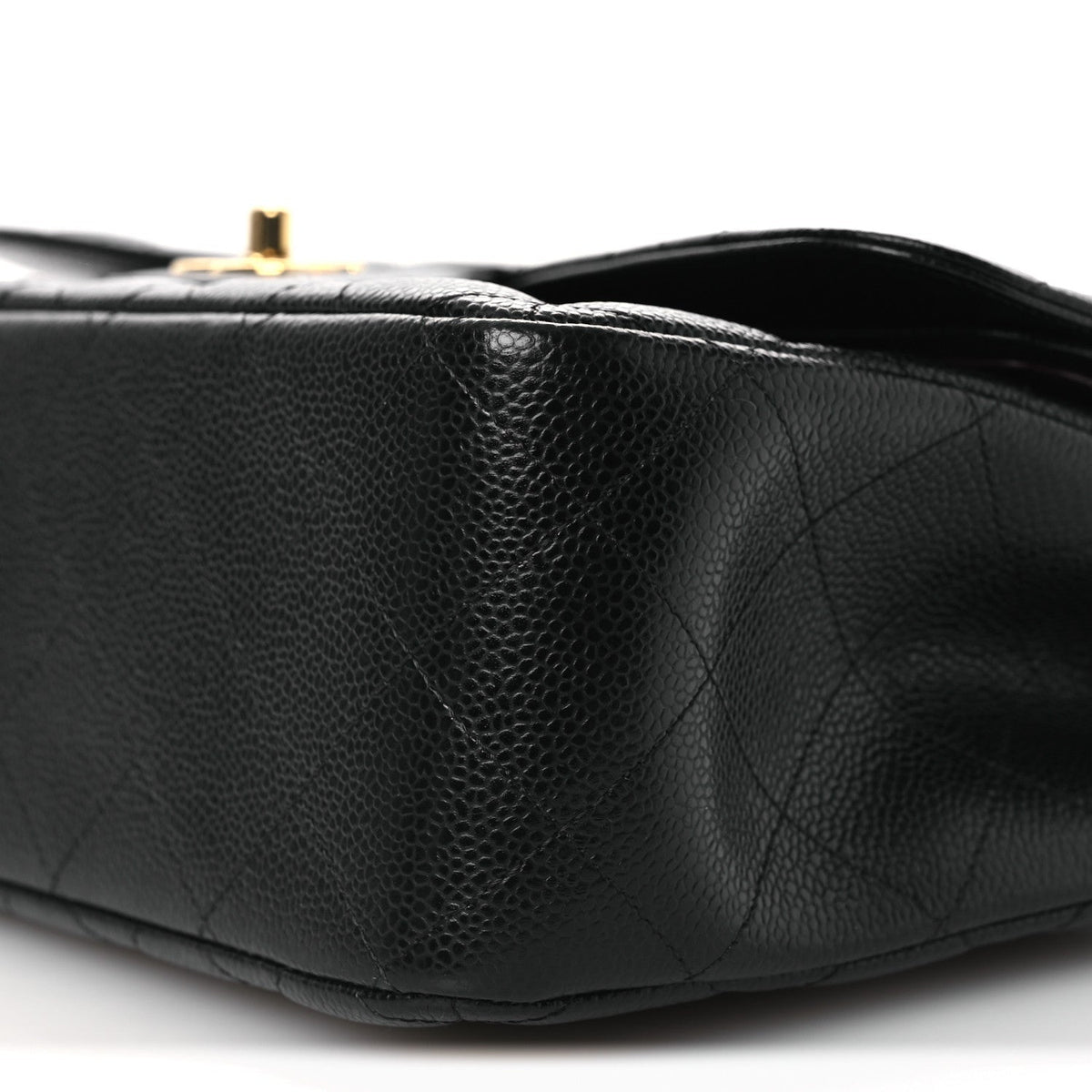 Caviar Quilted Jumbo Double Flap Black