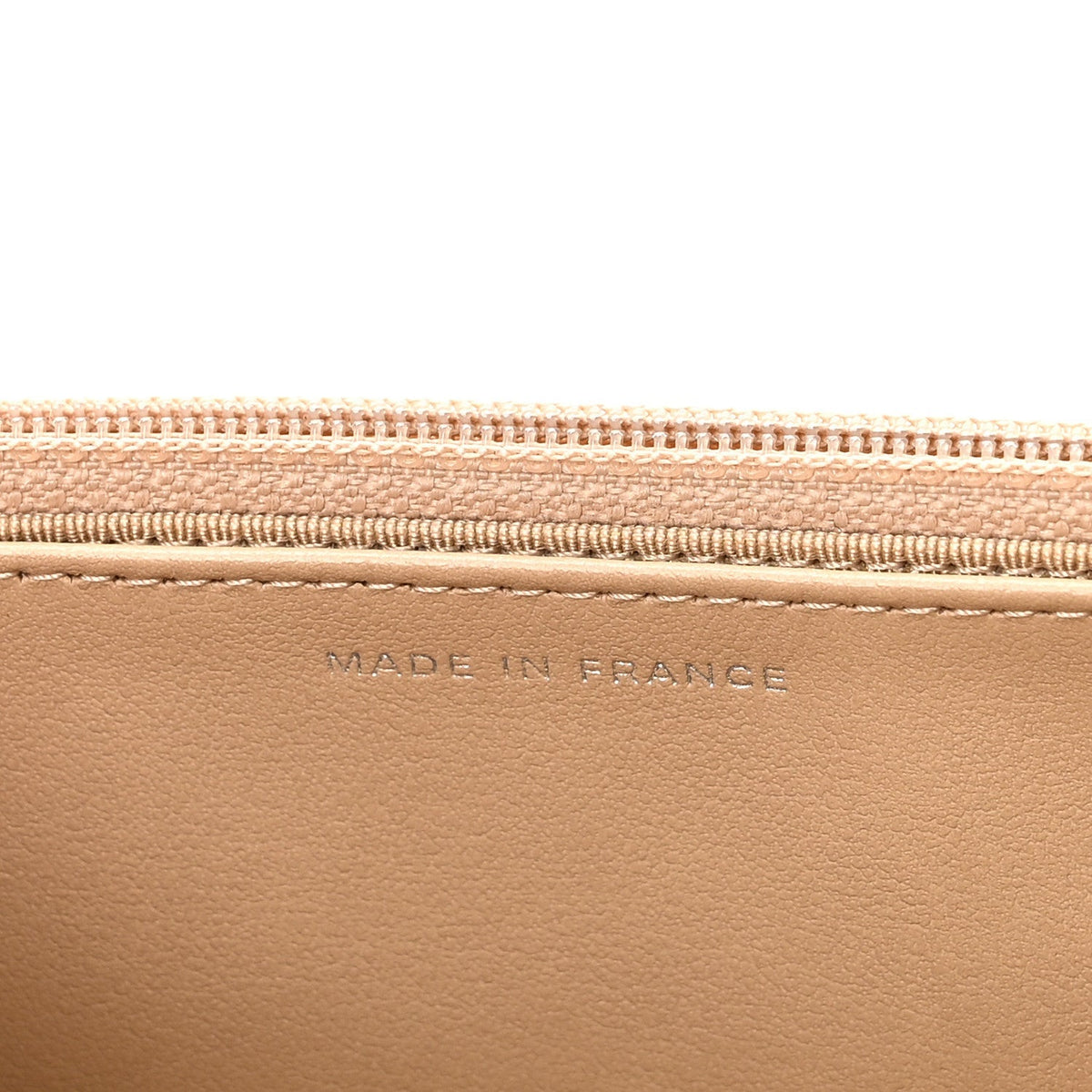 Caviar Quilted Wallet on Chain WOC Beige