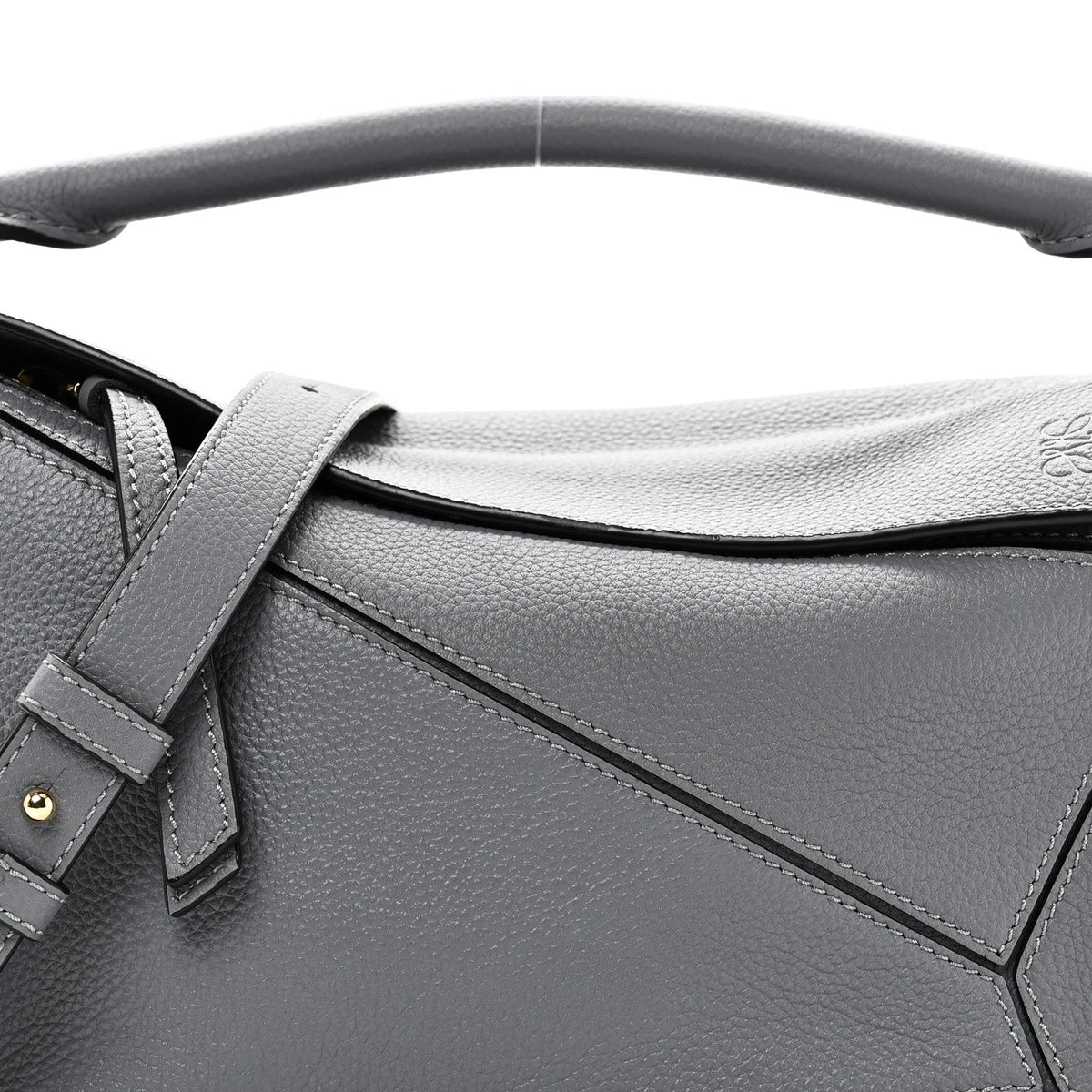 Soft Grained Calfskin Small Puzzle Bag Asphalt Grey