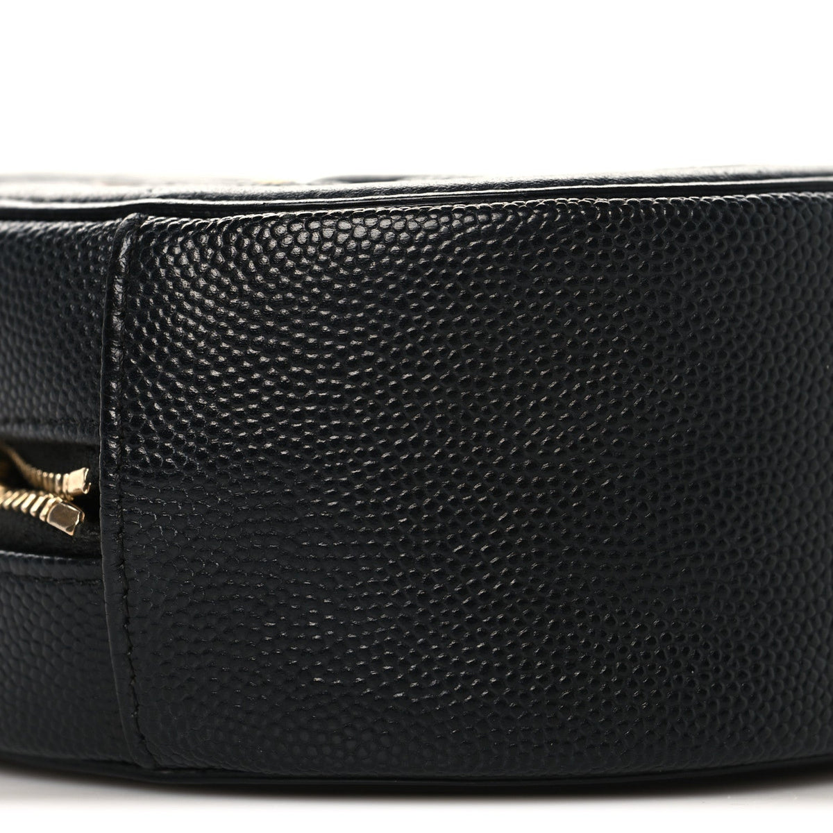 Caviar Quilted Round Filigree Crossbody Black
