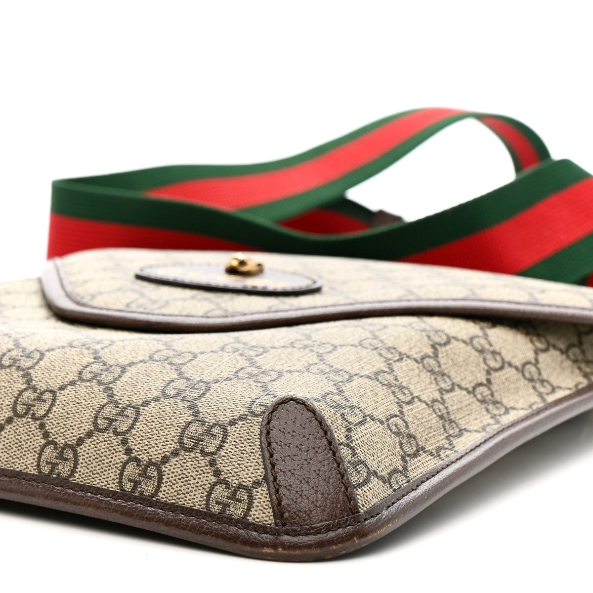 GG Supreme Monogram Web Medium Neo Vintage Flap Messenger Bag Beige New Acero