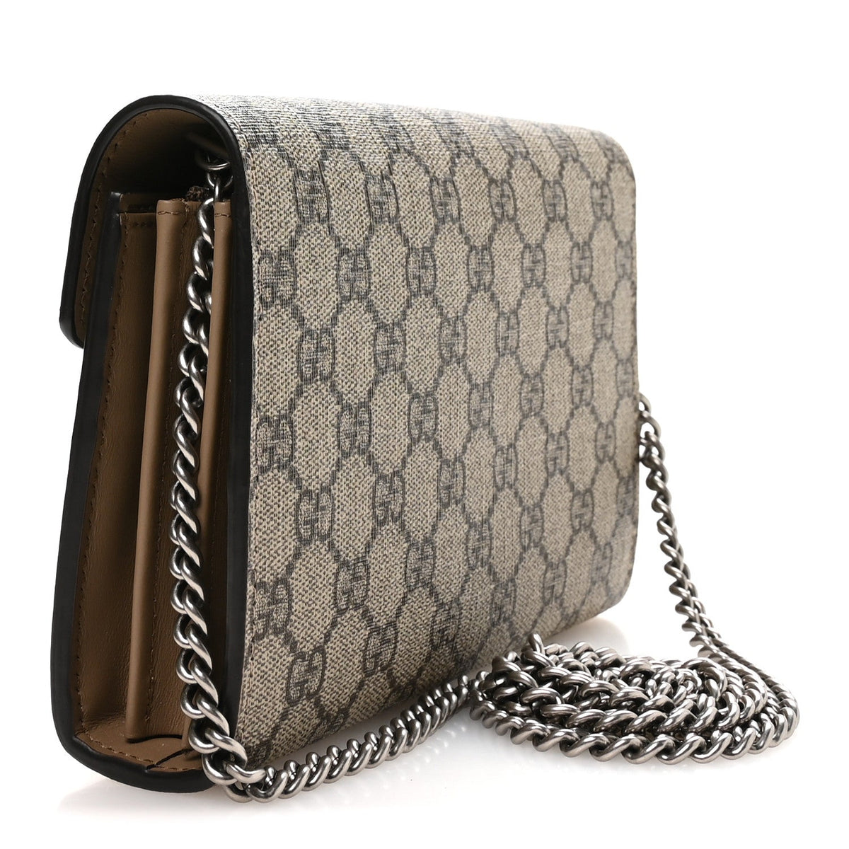 GG Supreme Monogram Mini Dionysus Chain Wallet Beige Taupe