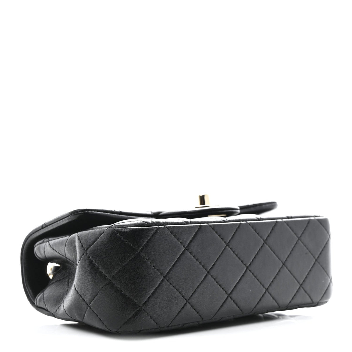Lambskin Quilted Mini Rectangular Flap Black