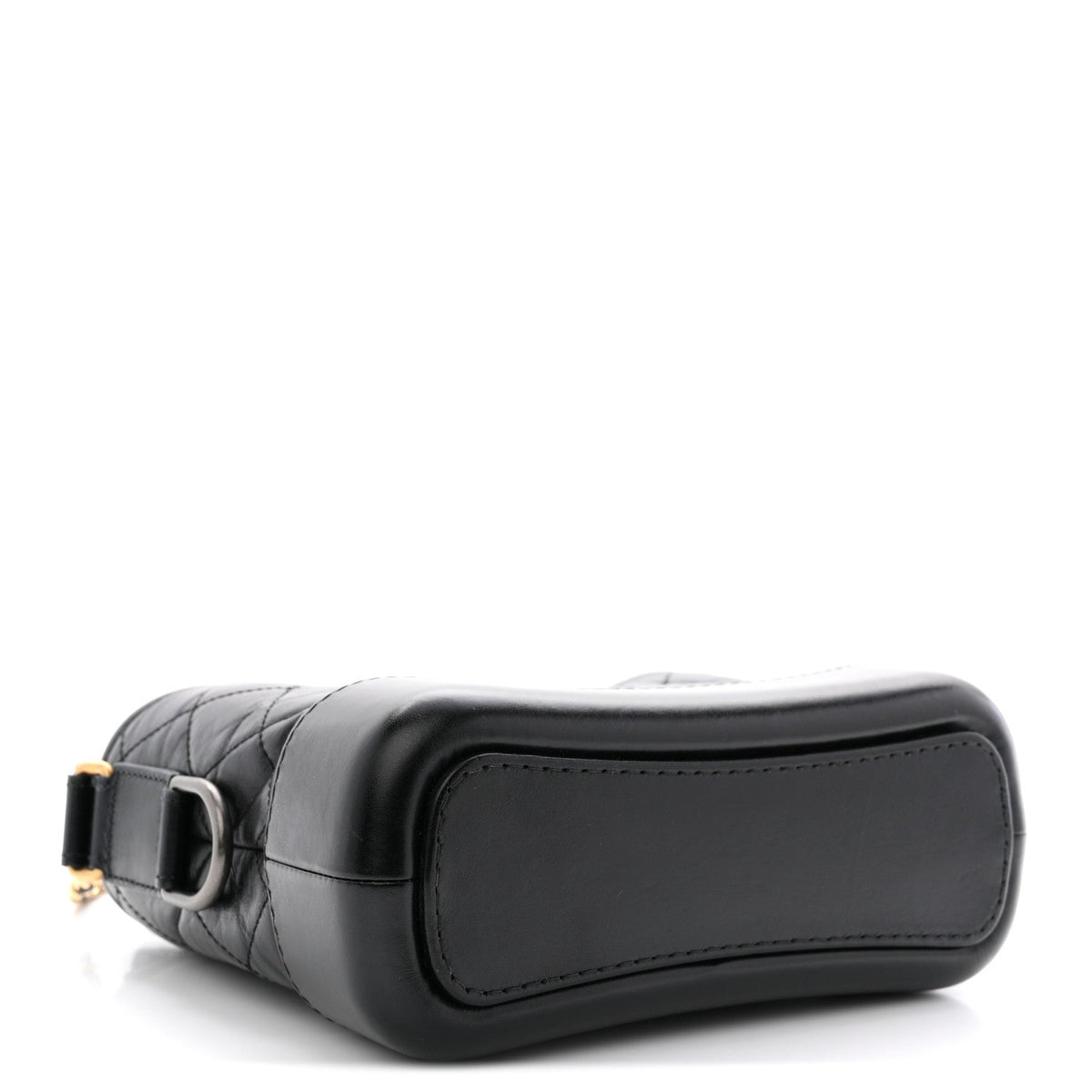 Aged Calfskin Quilted Small Gabrielle Hobo Black