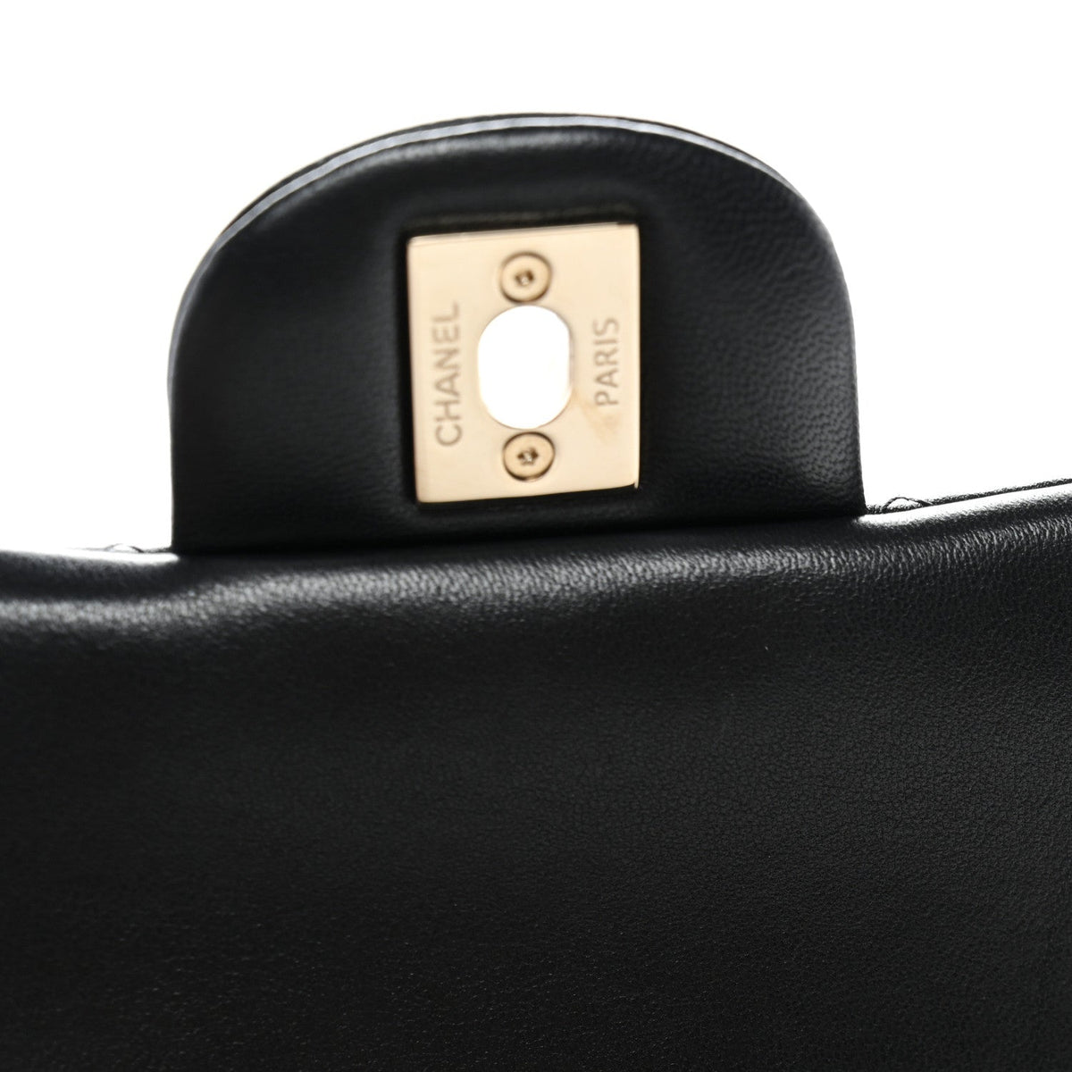 Lambskin Quilted Mini Rectangular Flap Black