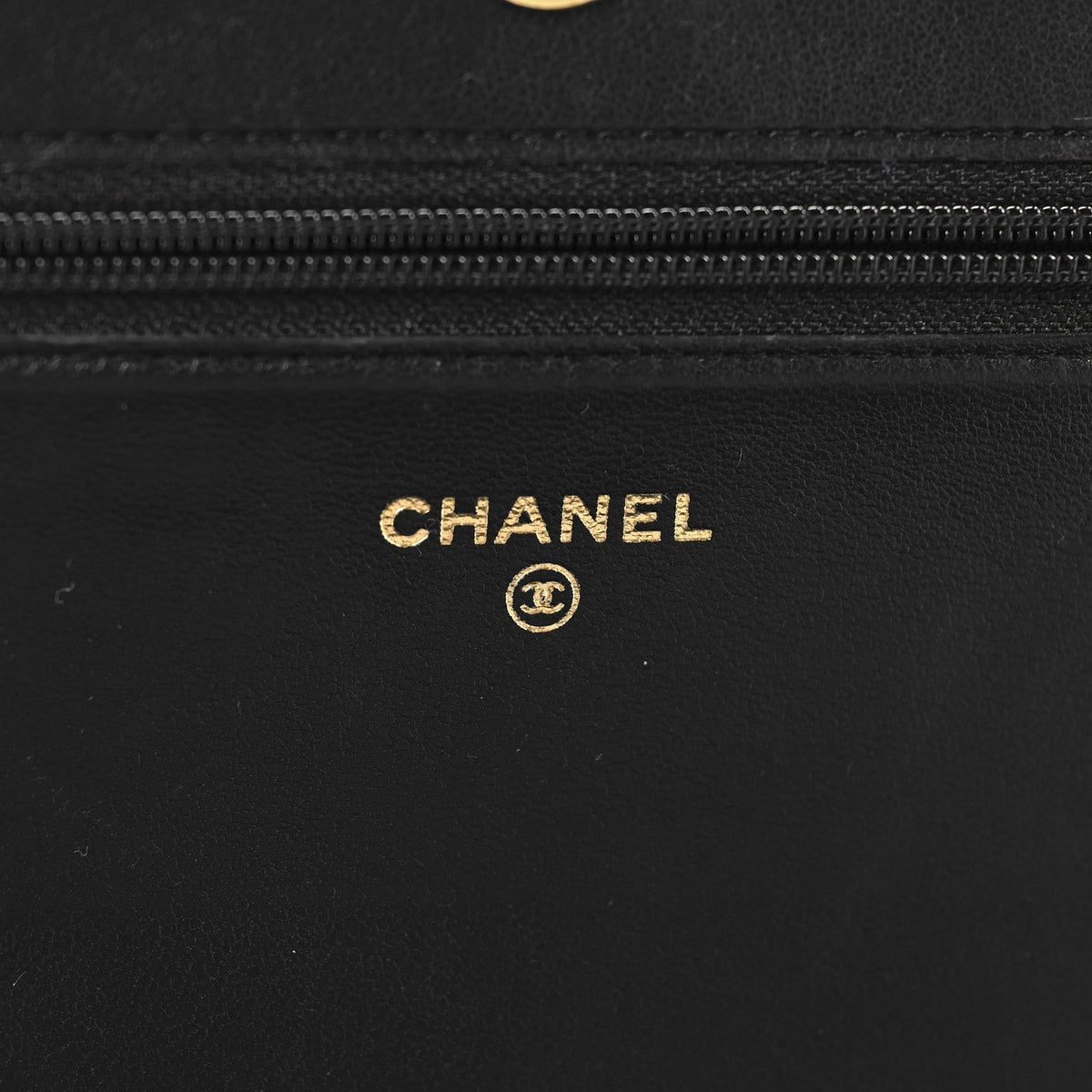 Lambskin Chevron Boy Wallet On Chain WOC Black