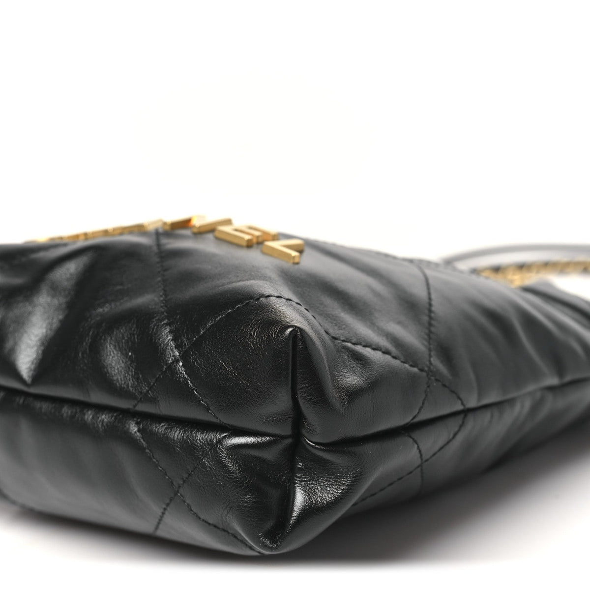 Shiny Calfskin Quilted Mini Chanel 22 Black