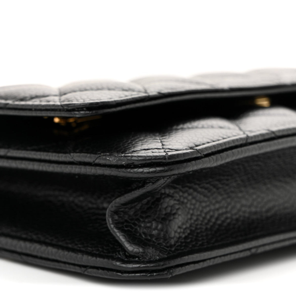 Caviar Quilted Wallet on Chain WOC Black