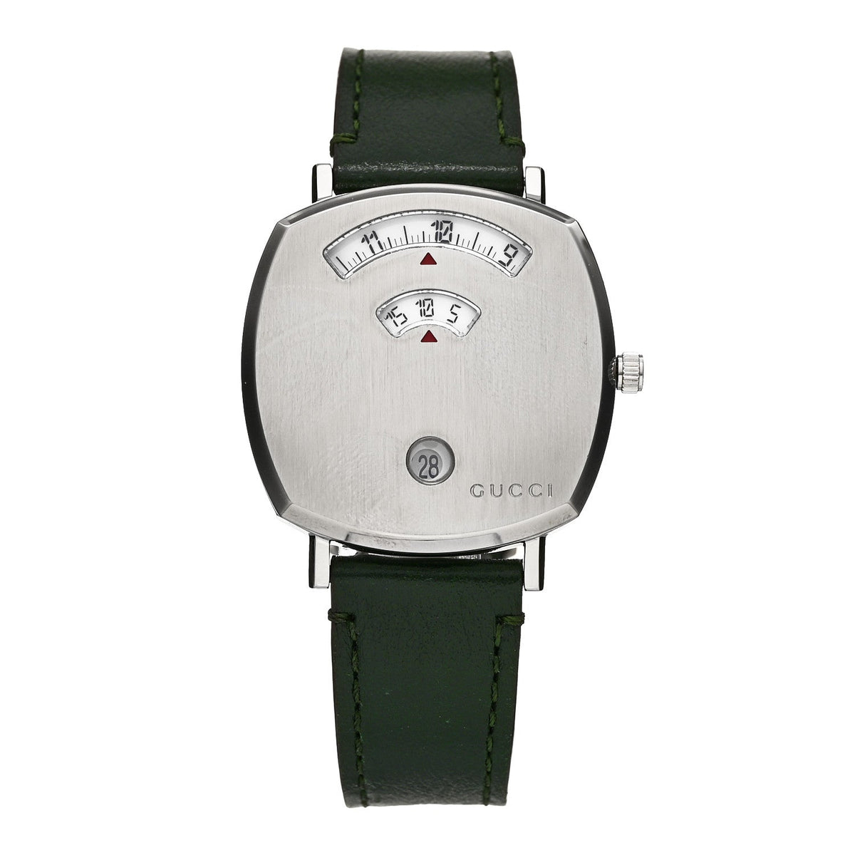 Stainless Steel Calfskin 35mm Grip Quartz Watch Green