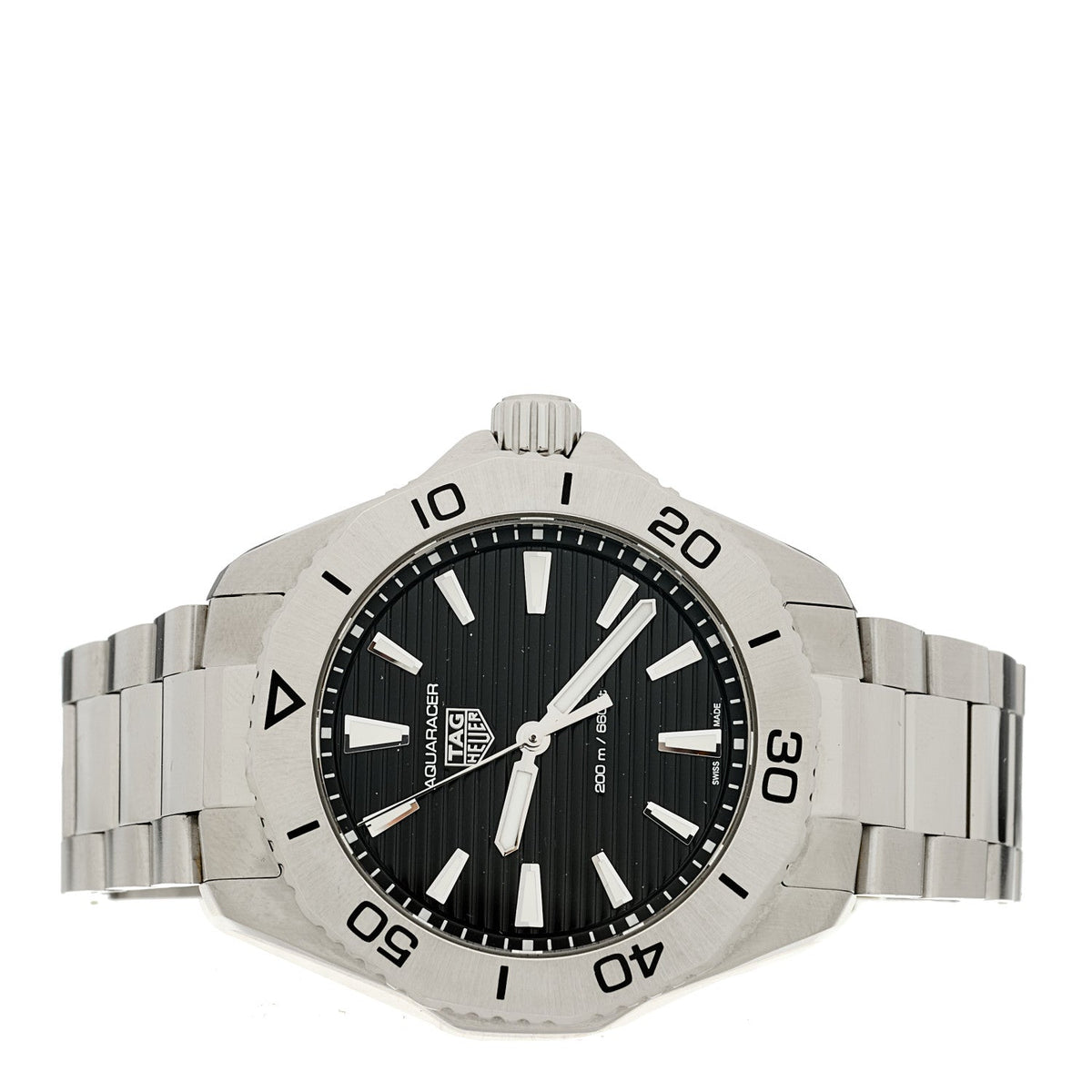 Stainless Steel 40mm Aquaracer Professional 200 Quartz Watch Black WBP1110
