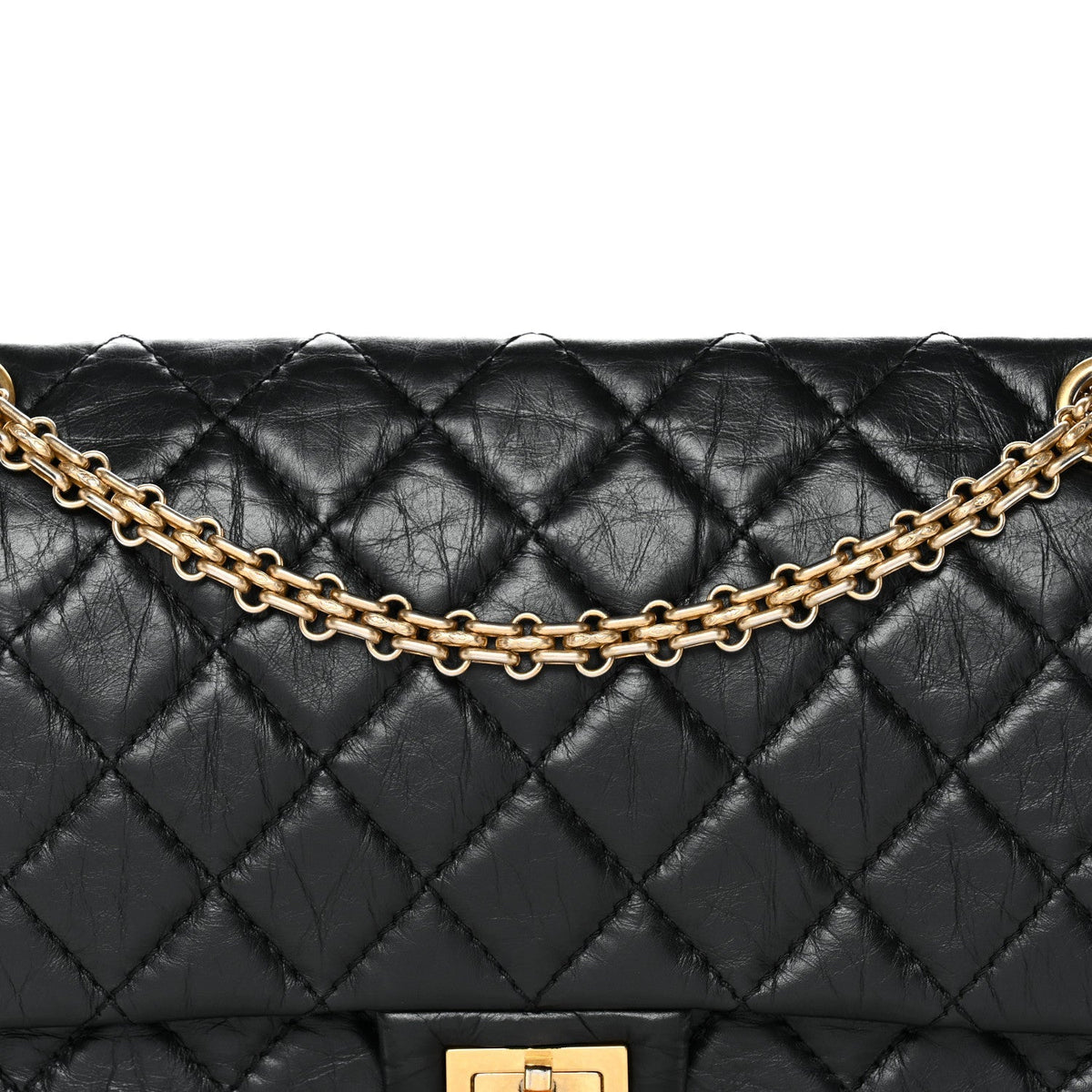 Aged Calfskin Quilted 2.55 Reissue 226 Flap Black