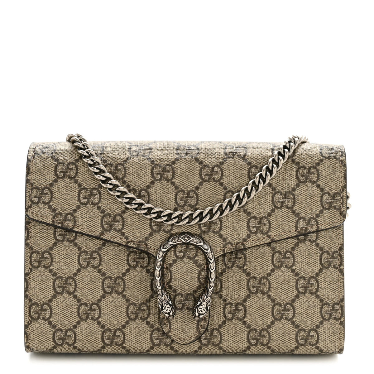 GG Supreme Monogram Mini Dionysus Chain Wallet Beige Taupe