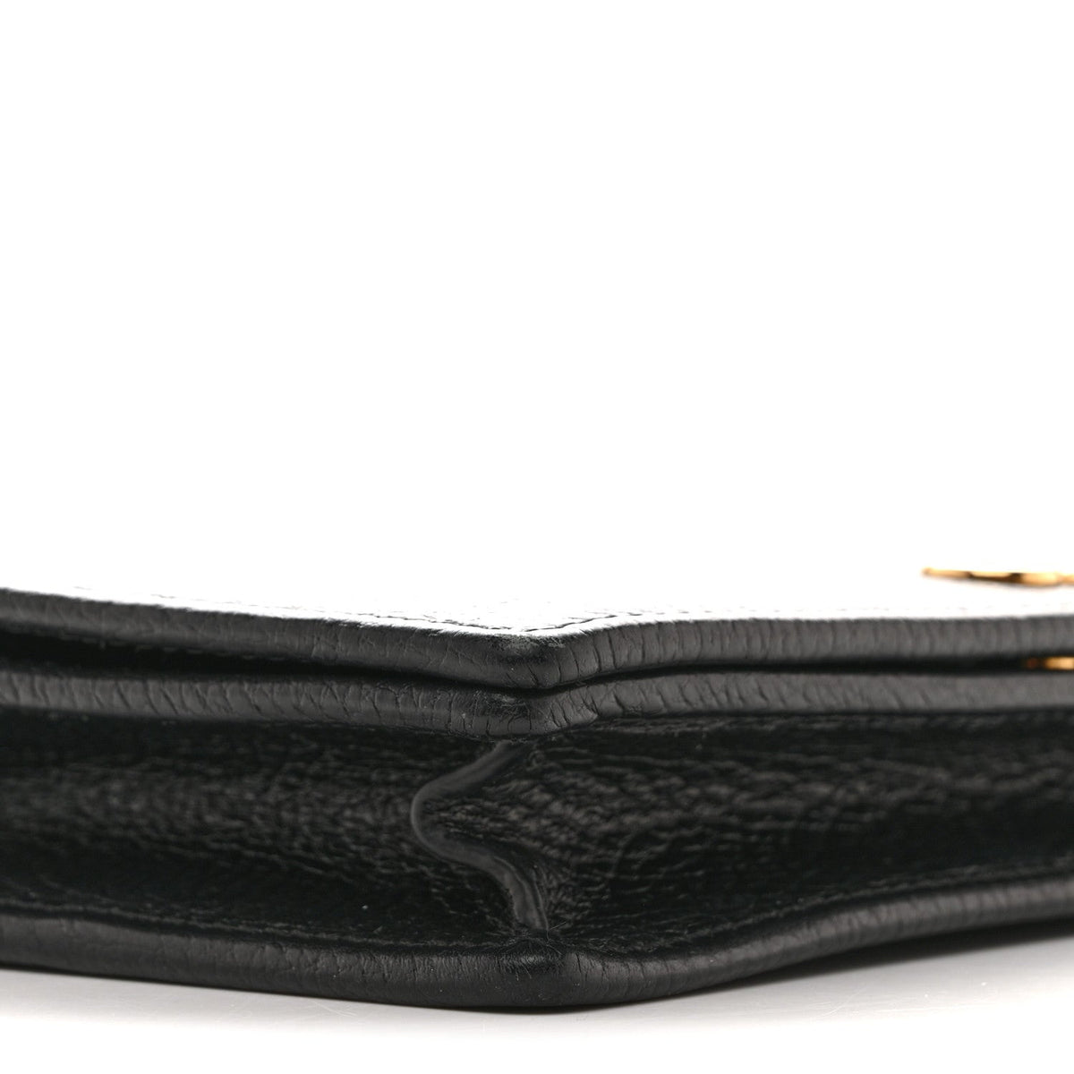 Dollar Calfskin Mini GG Marmont Chain Wallet Black