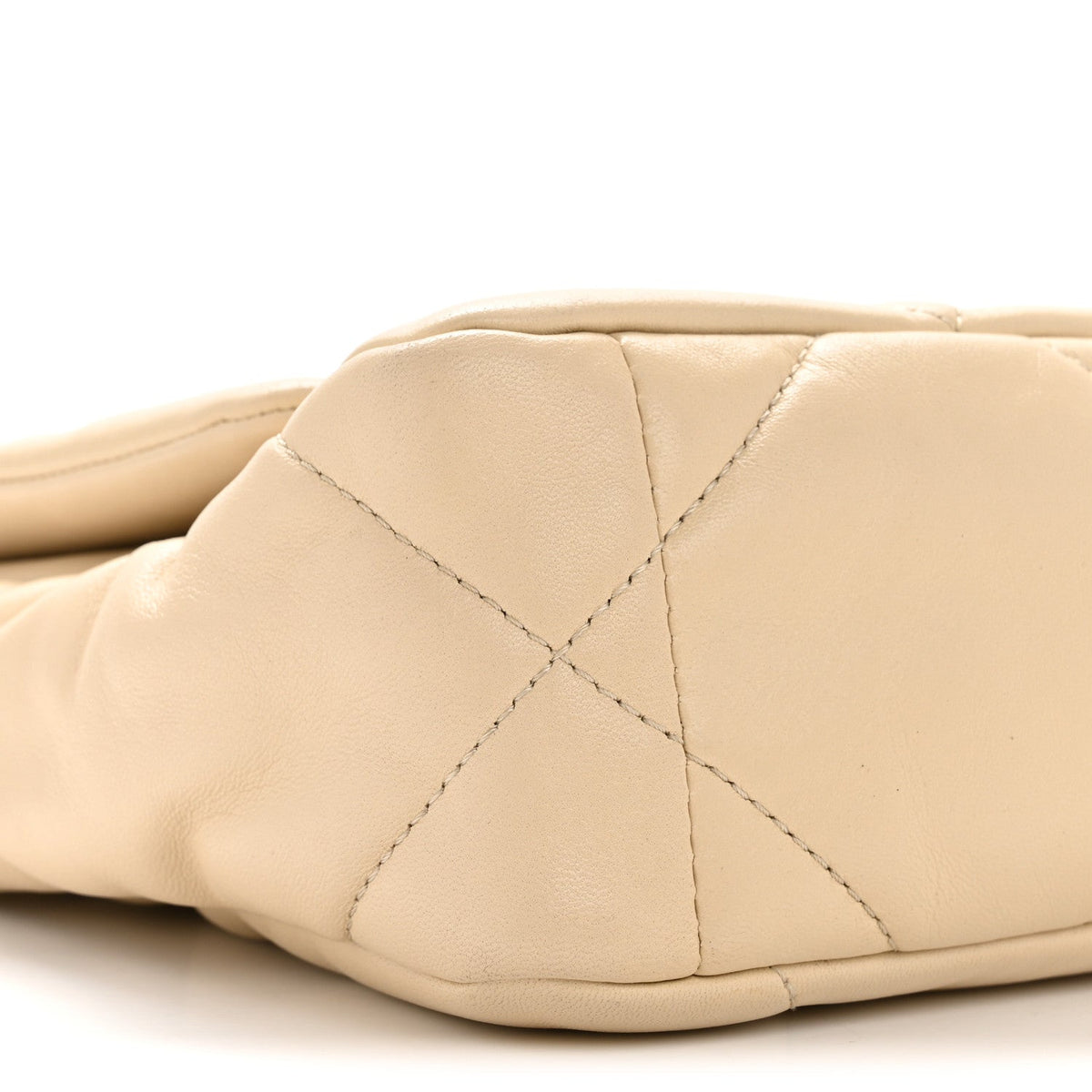 Lambskin Quilted Medium Chanel 19 Flap Beige