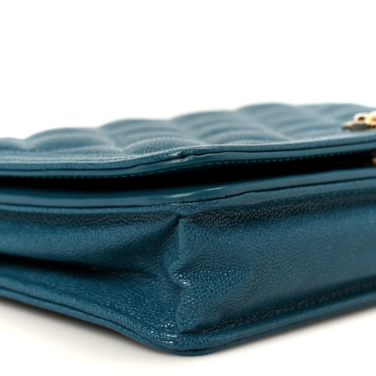 Caviar Quilted Boy Wallet On Chain WOC Blue