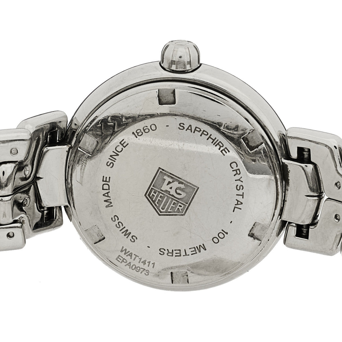 Stainless Steel Diamond 29mm Link Lady Quartz Watch Silver WAT1411
