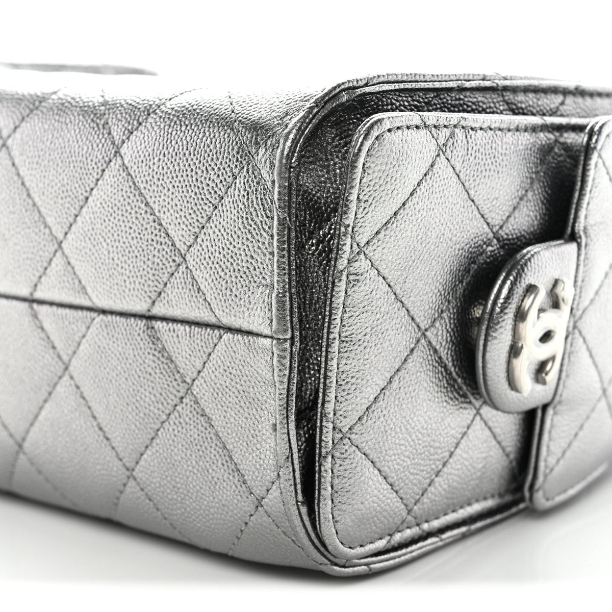 Metallic Caviar Quilted Mini Chanel 25 Handbag Anthracite