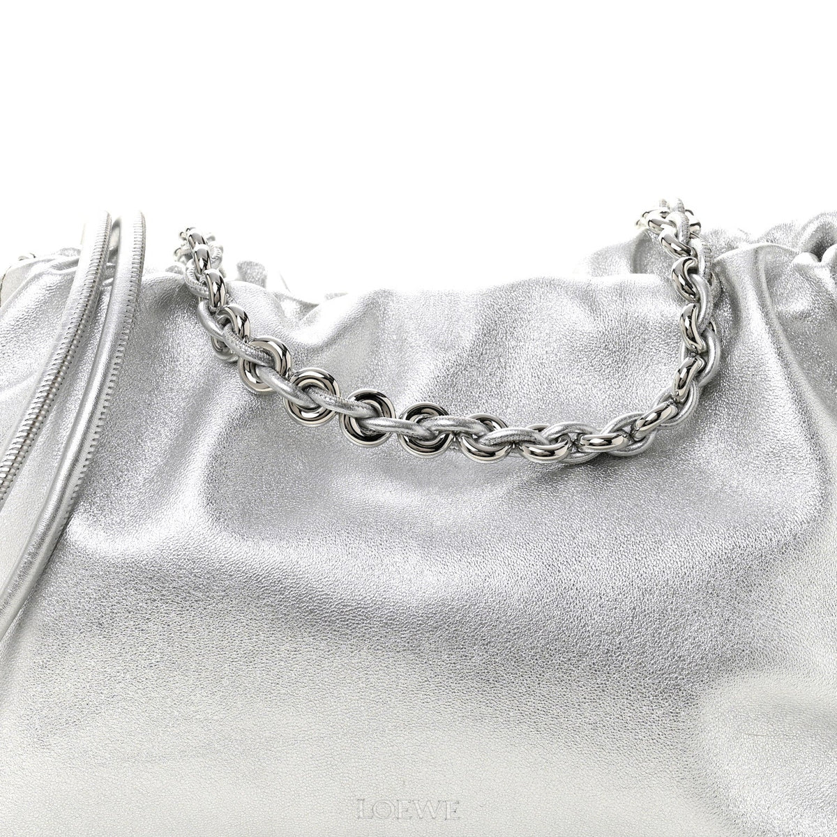 Metallic Nappa Donut Chain Flamenco Knot Silver