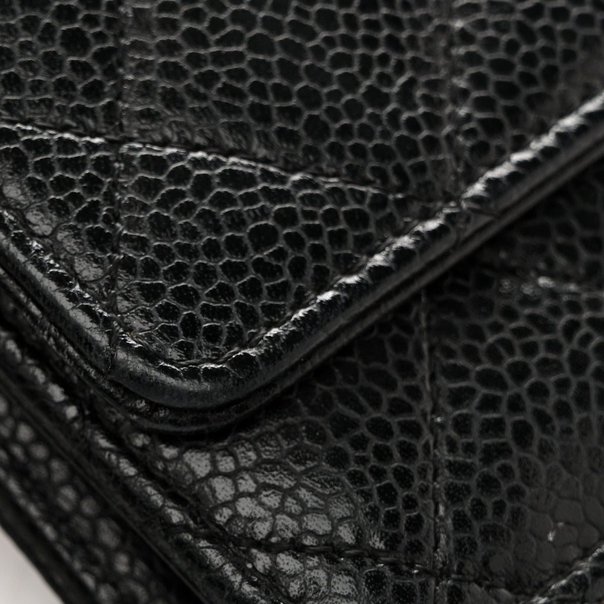 Caviar Quilted Wallet On Chain WOC Black