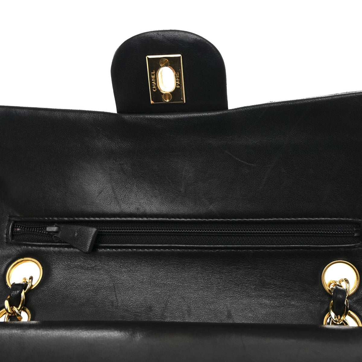 Lambskin Quilted Small Double Flap Black