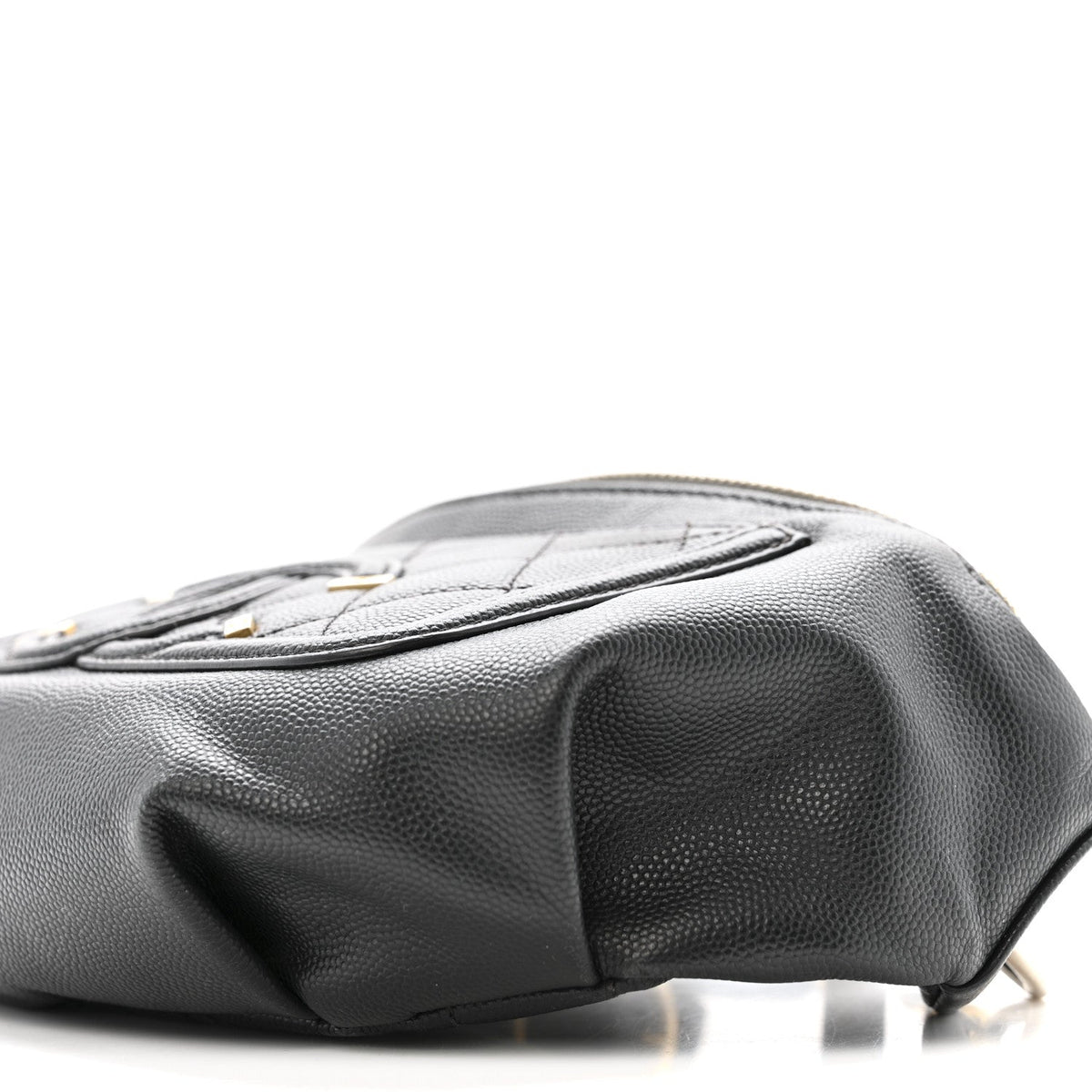 Caviar Quilted Filigree Waist Bag Black