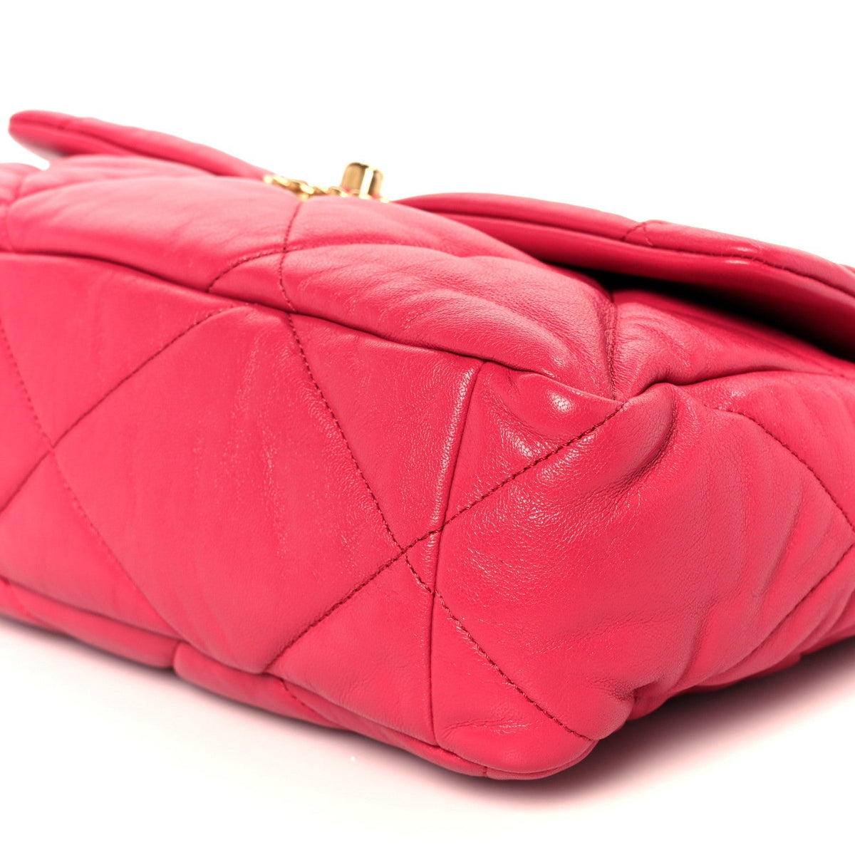 Goatskin Quilted Large Chanel 19 Flap Dark Pink